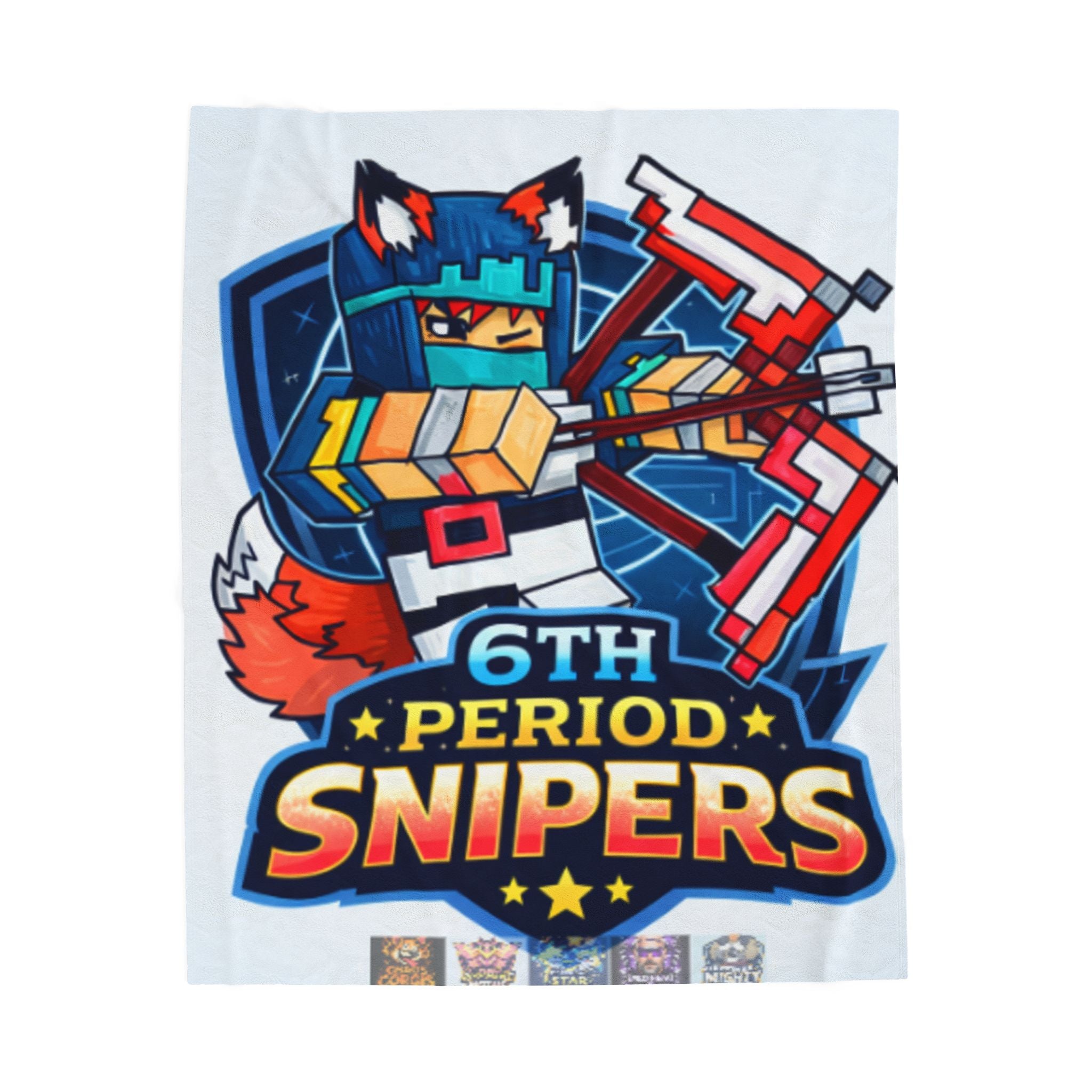 Velveteen Blanket - "6th Period Snipers" Gaming Plush Throw for Kids & Teens