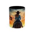 Cowgirl Sunset Coffee Mug — Horseback Rider Accent Mug (11/15 oz)