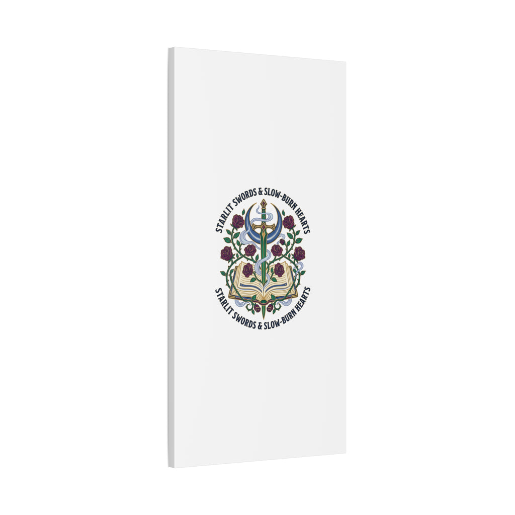 Starlit Swords & Slow‑Burn Hearts Canvas | Romantasy, Book Lover Art