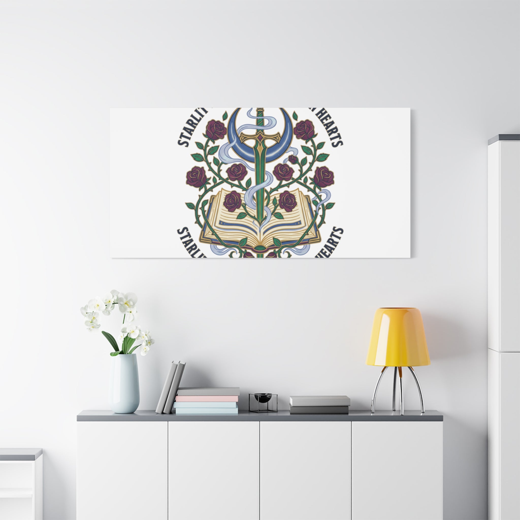 Starlit Swords & Slow‑Burn Hearts Canvas | Romantasy, Book Lover Art