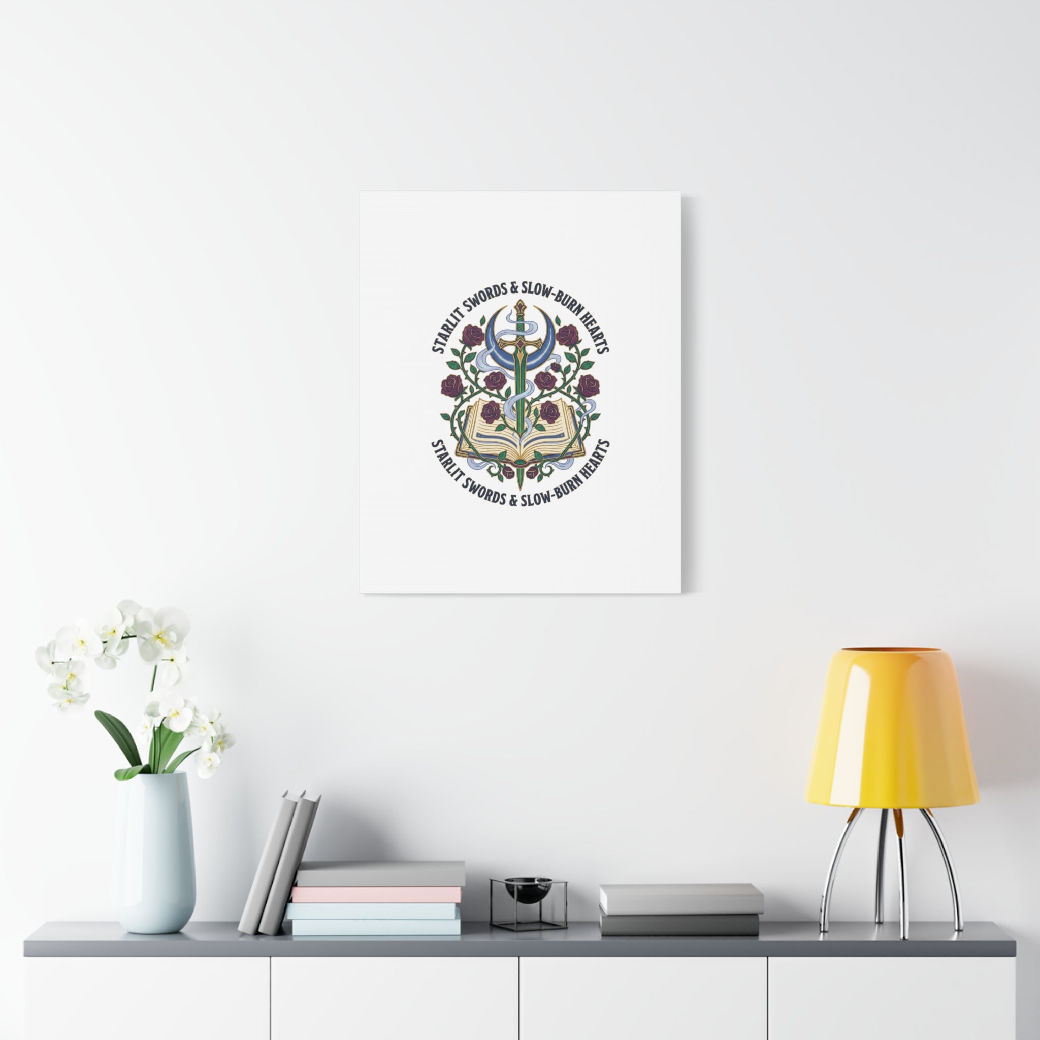 Starlit Swords & Slow‑Burn Hearts Canvas | Romantasy, Book Lover Art