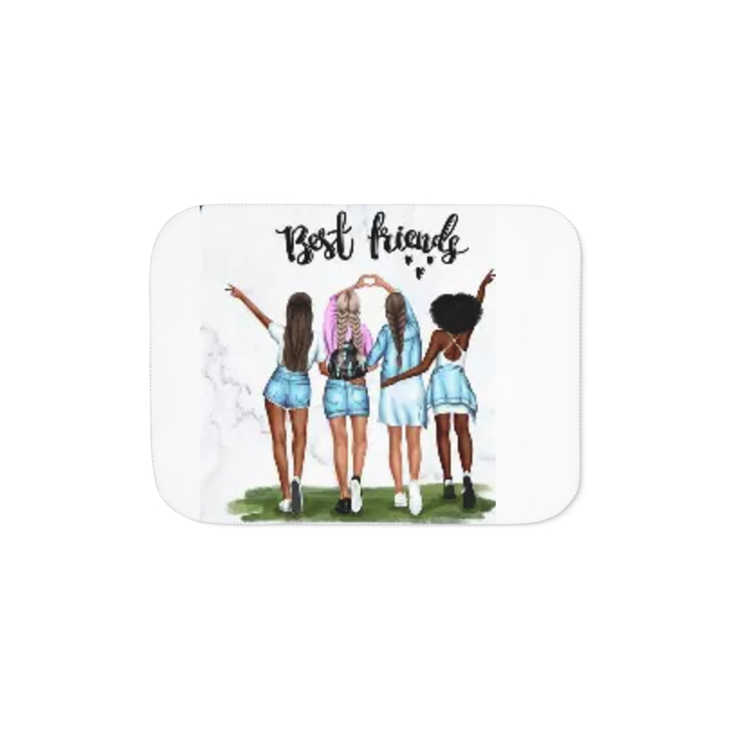 Best Friends Sherpa Blanket — Cozy Two-Tone Friends Throw