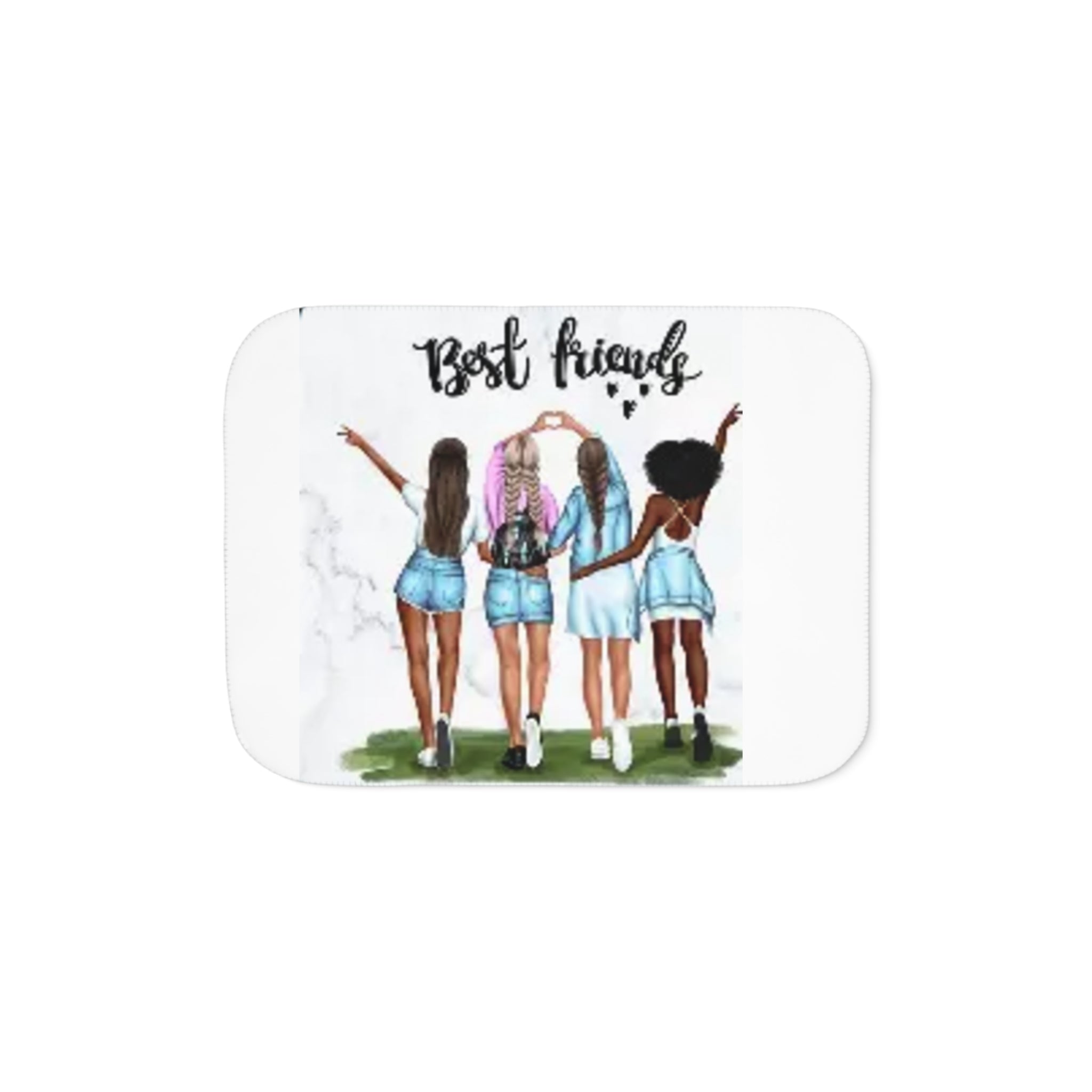 Best Friends Sherpa Blanket — Cozy Two-Tone Friends Throw