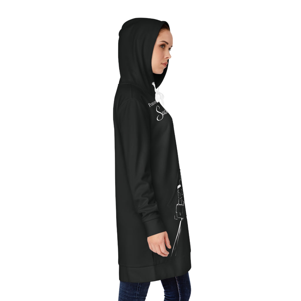 Hoodie Dress — "Perhaps You Were Born for Such a Time as This" Inspirational Black Graphic