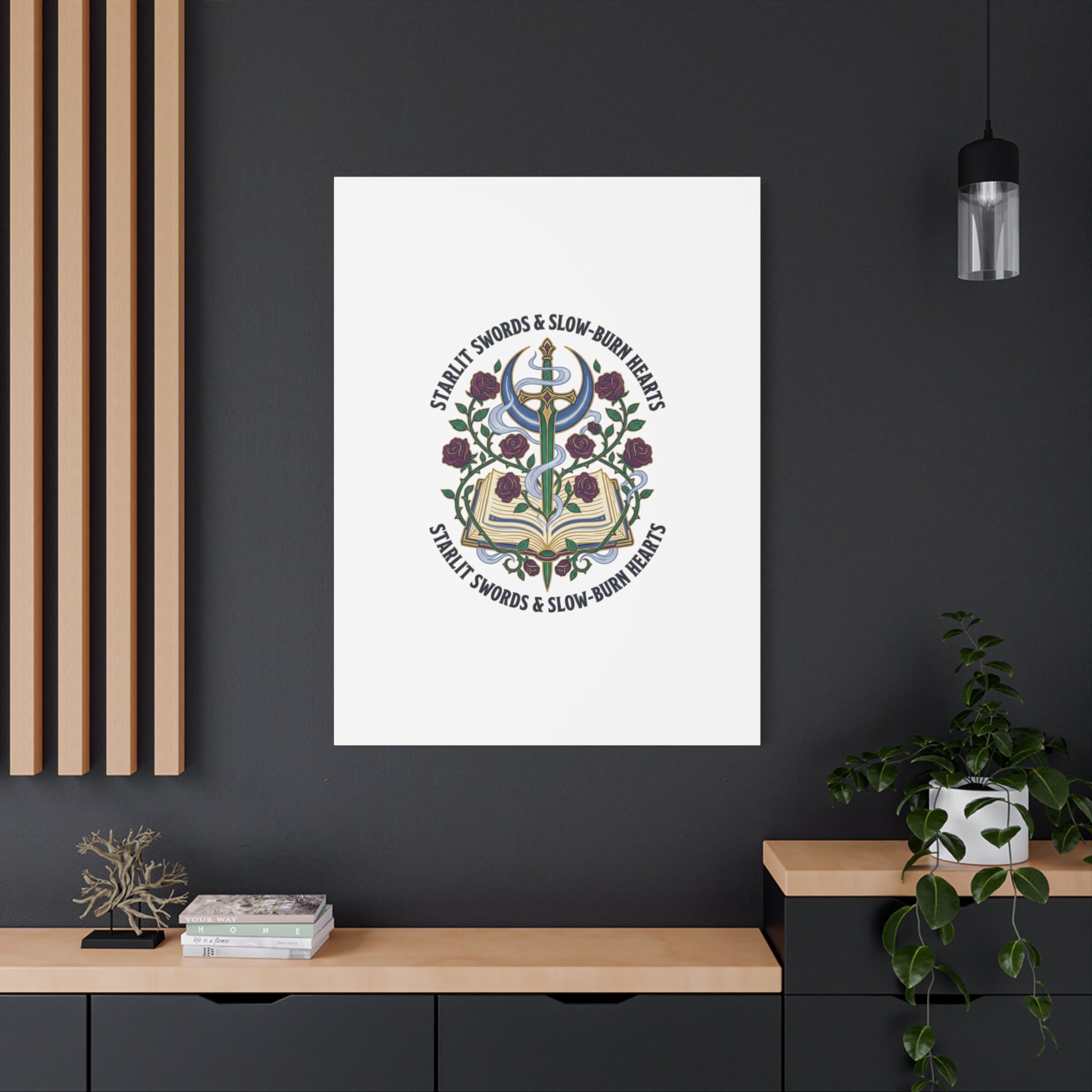 Starlit Swords & Slow‑Burn Hearts Canvas | Romantasy, Book Lover Art