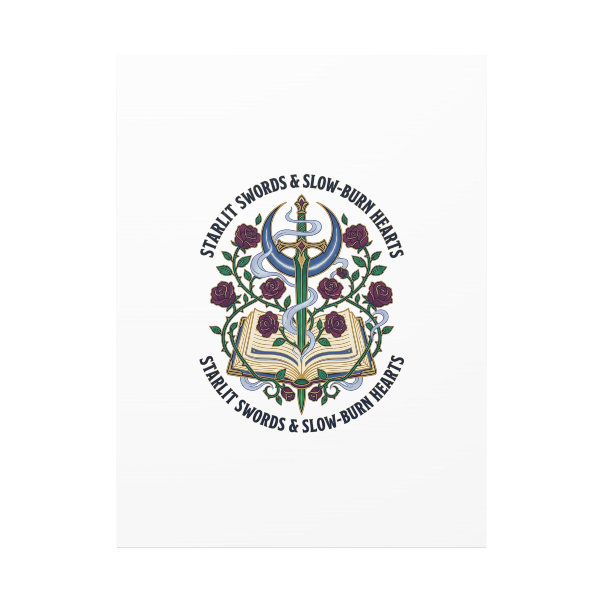 Starlit Swords & Slow‑Burn Hearts Canvas | Romantasy, Book Lover Art