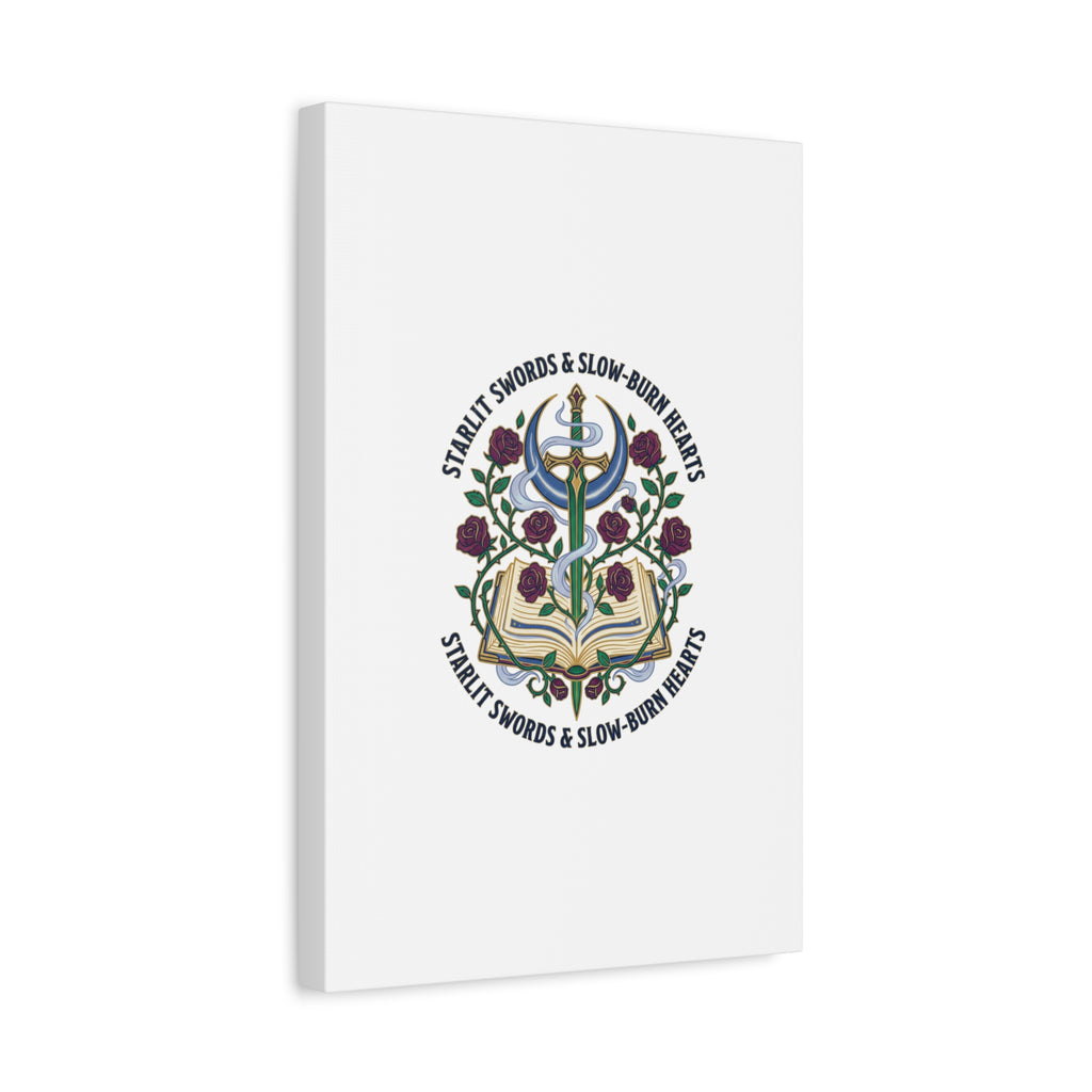 Starlit Swords & Slow‑Burn Hearts Canvas | Romantasy, Book Lover Art