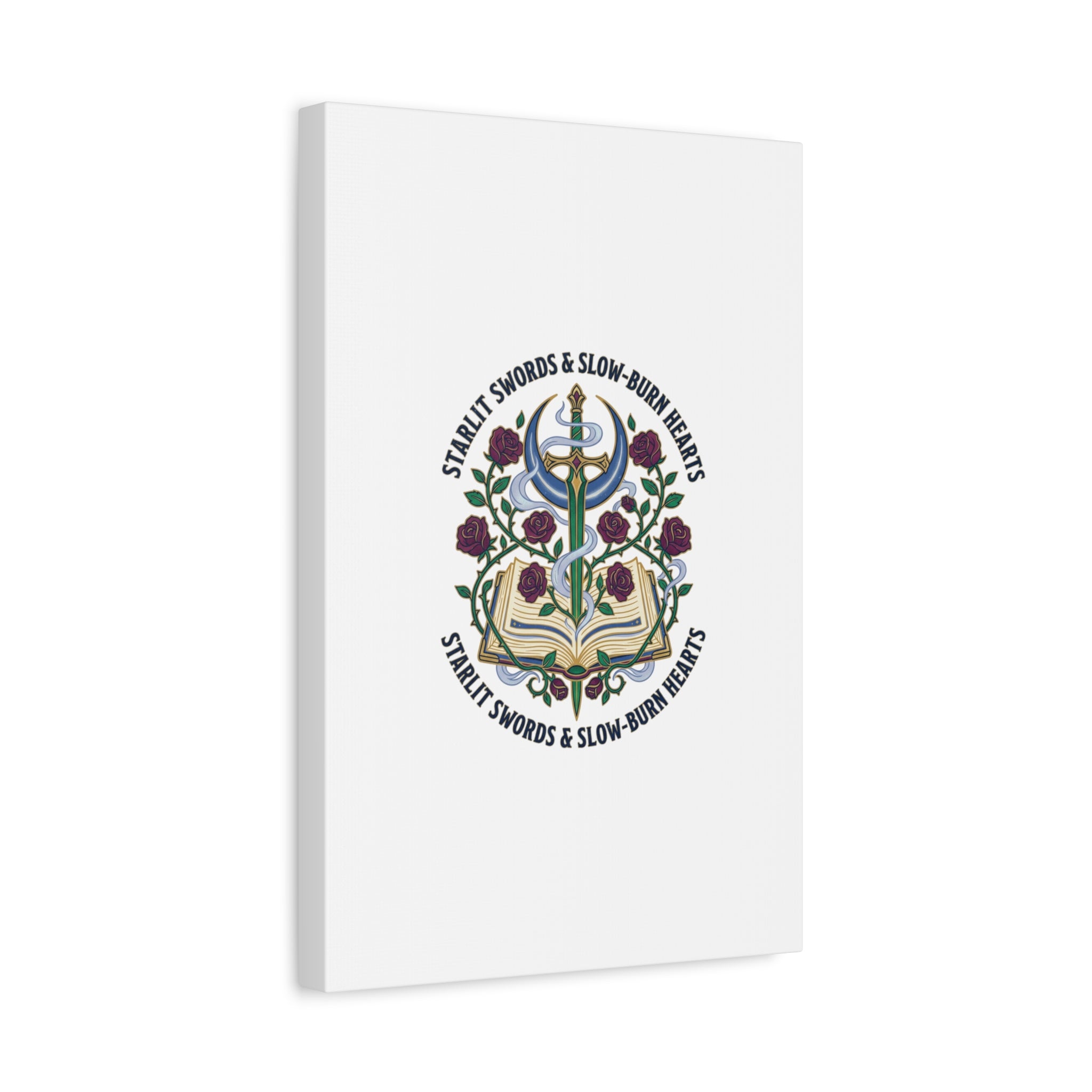 Starlit Swords & Slow‑Burn Hearts Canvas | Romantasy, Book Lover Art