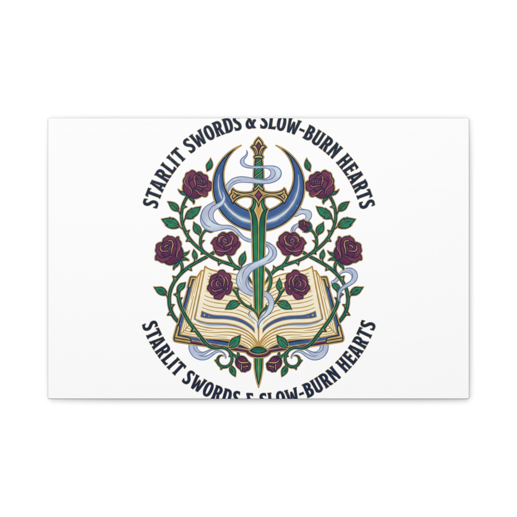 Starlit Swords & Slow‑Burn Hearts Canvas | Romantasy, Book Lover Art