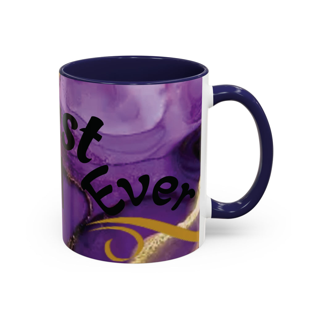 Best Mom Ever Accent Coffee Mug — Purple Floral Mother’s Day Gift (11/15oz)