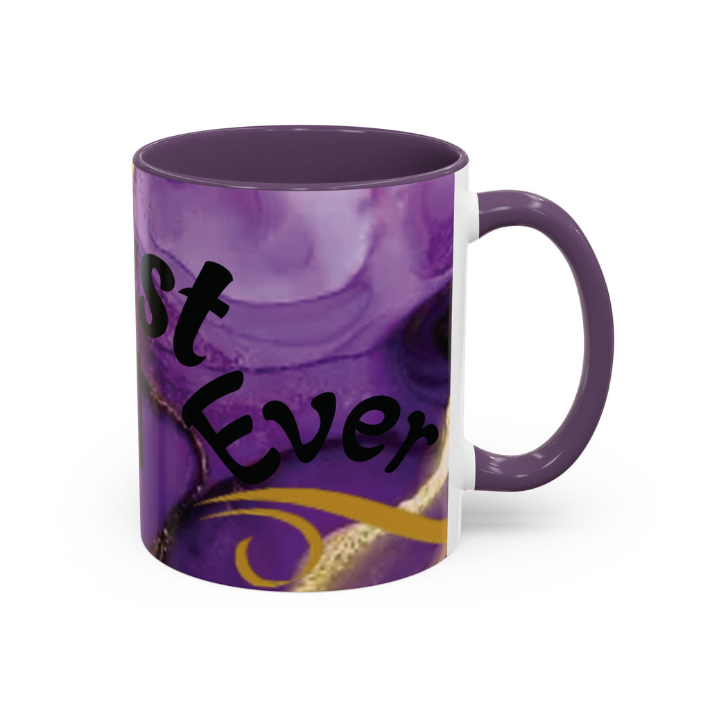 Best Mom Ever Accent Coffee Mug — Purple Floral Mother’s Day Gift (11/15oz)