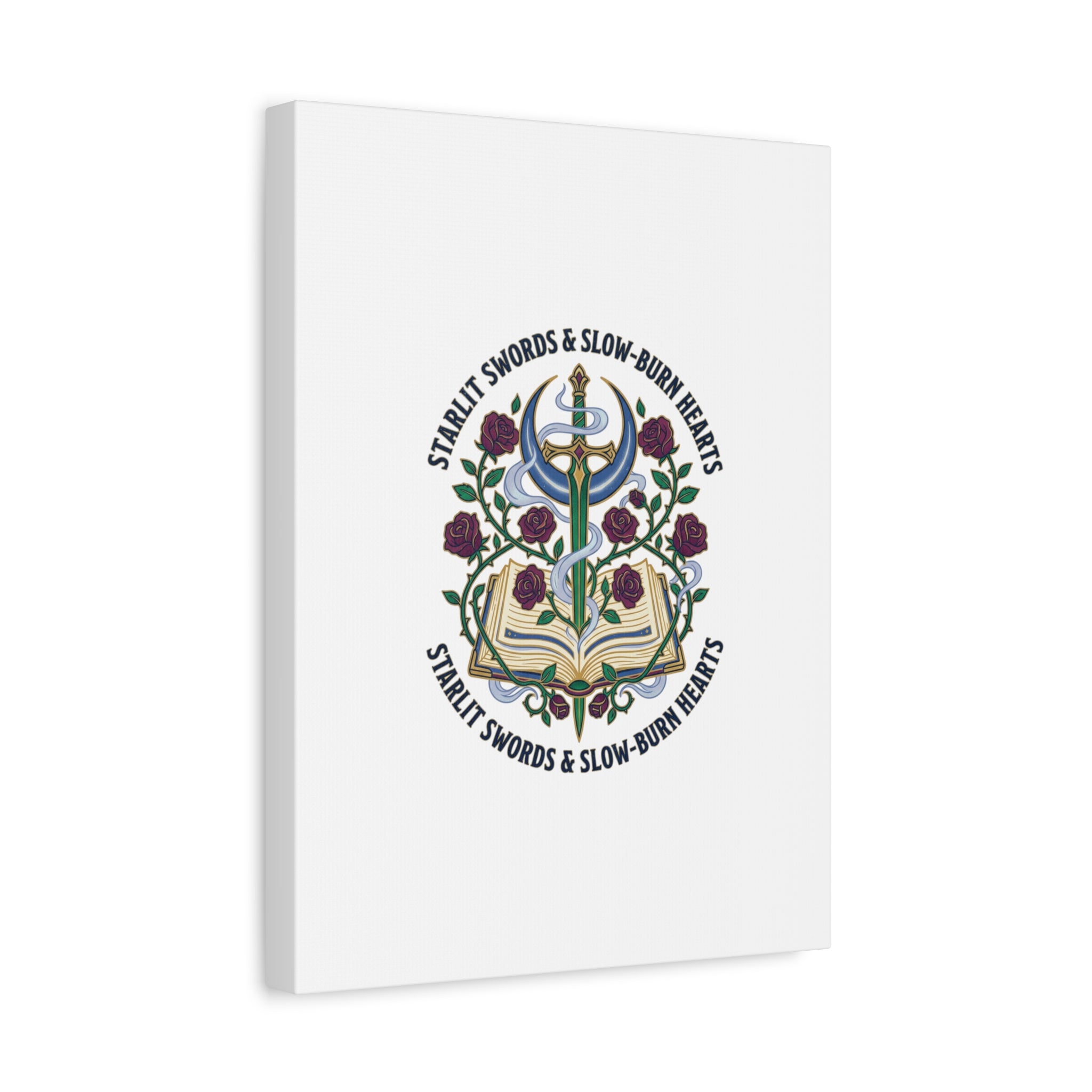 Starlit Swords & Slow‑Burn Hearts Canvas | Romantasy, Book Lover Art