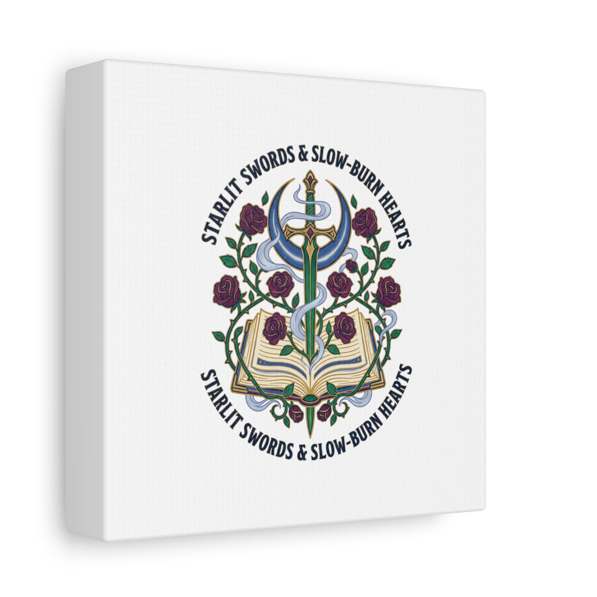 Starlit Swords & Slow‑Burn Hearts Canvas | Romantasy, Book Lover Art