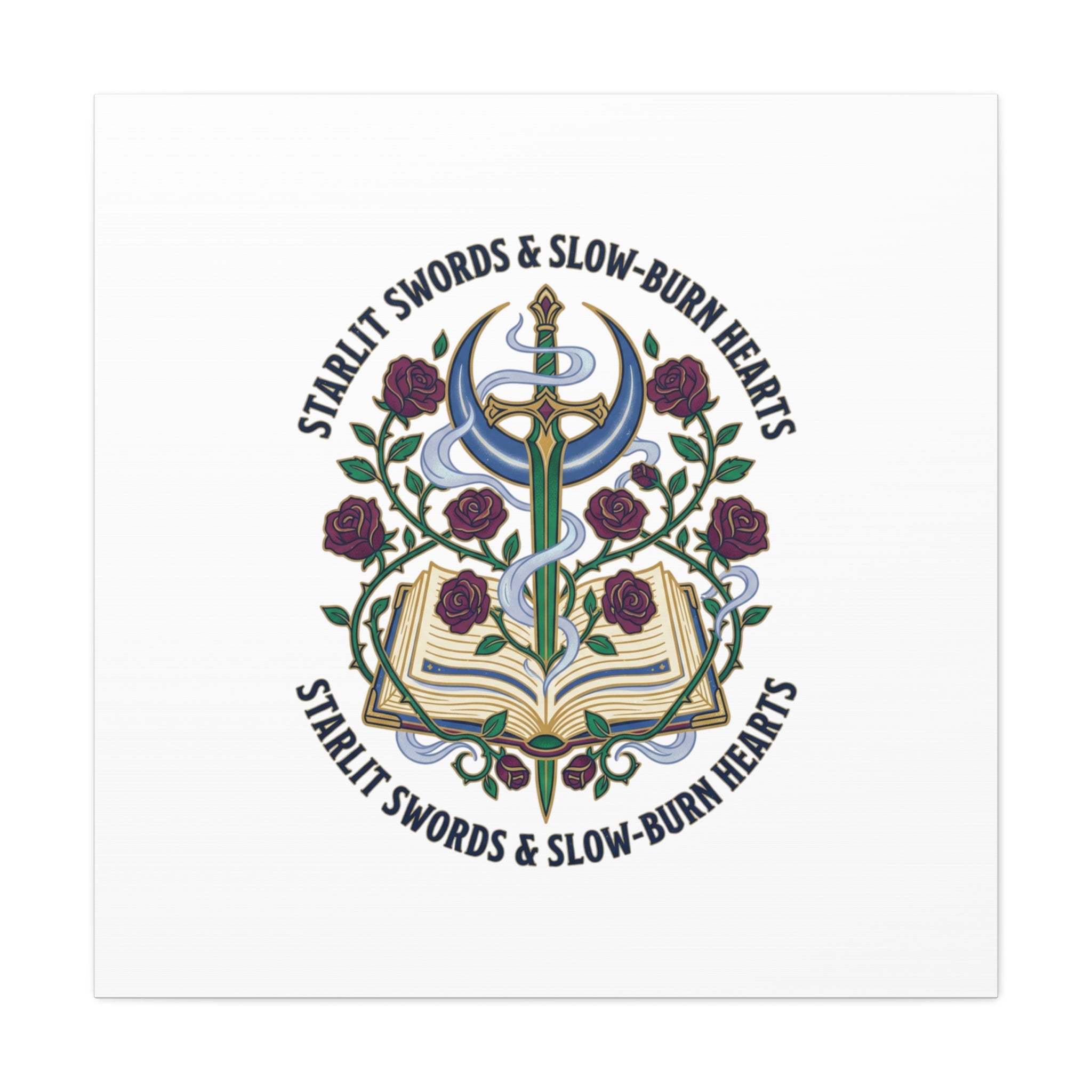 Starlit Swords & Slow‑Burn Hearts Canvas | Romantasy, Book Lover Art