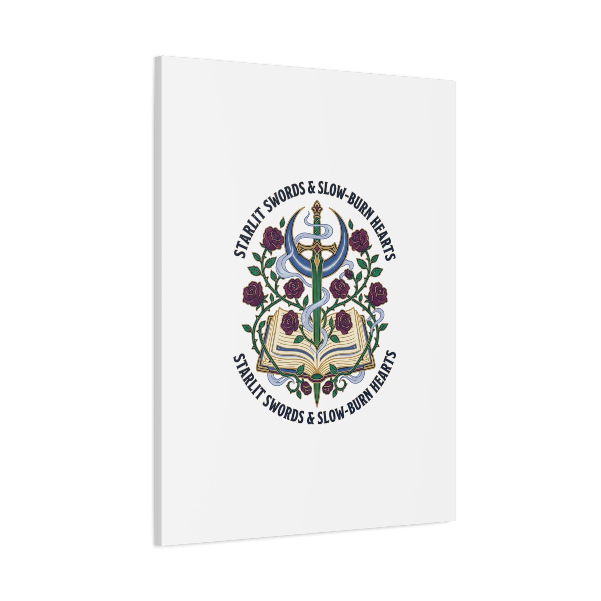 Starlit Swords & Slow‑Burn Hearts Canvas | Romantasy, Book Lover Art