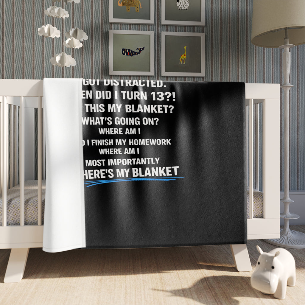 Funny Memory Loss Quote Throw Blanket — "I Came, I Saw... Where's My Jacket?" Cozy Novelty Gift