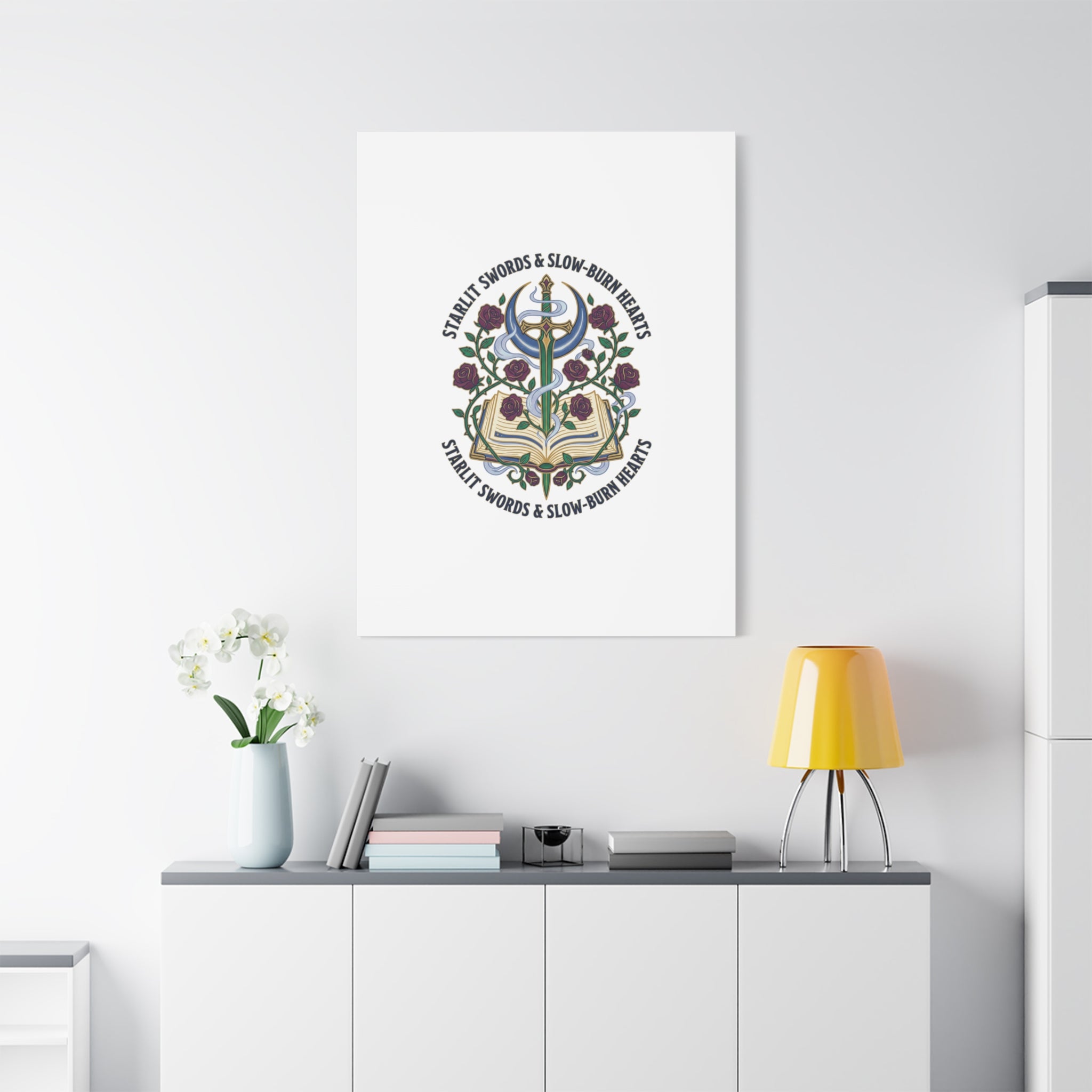 Starlit Swords & Slow‑Burn Hearts Canvas | Romantasy, Book Lover Art