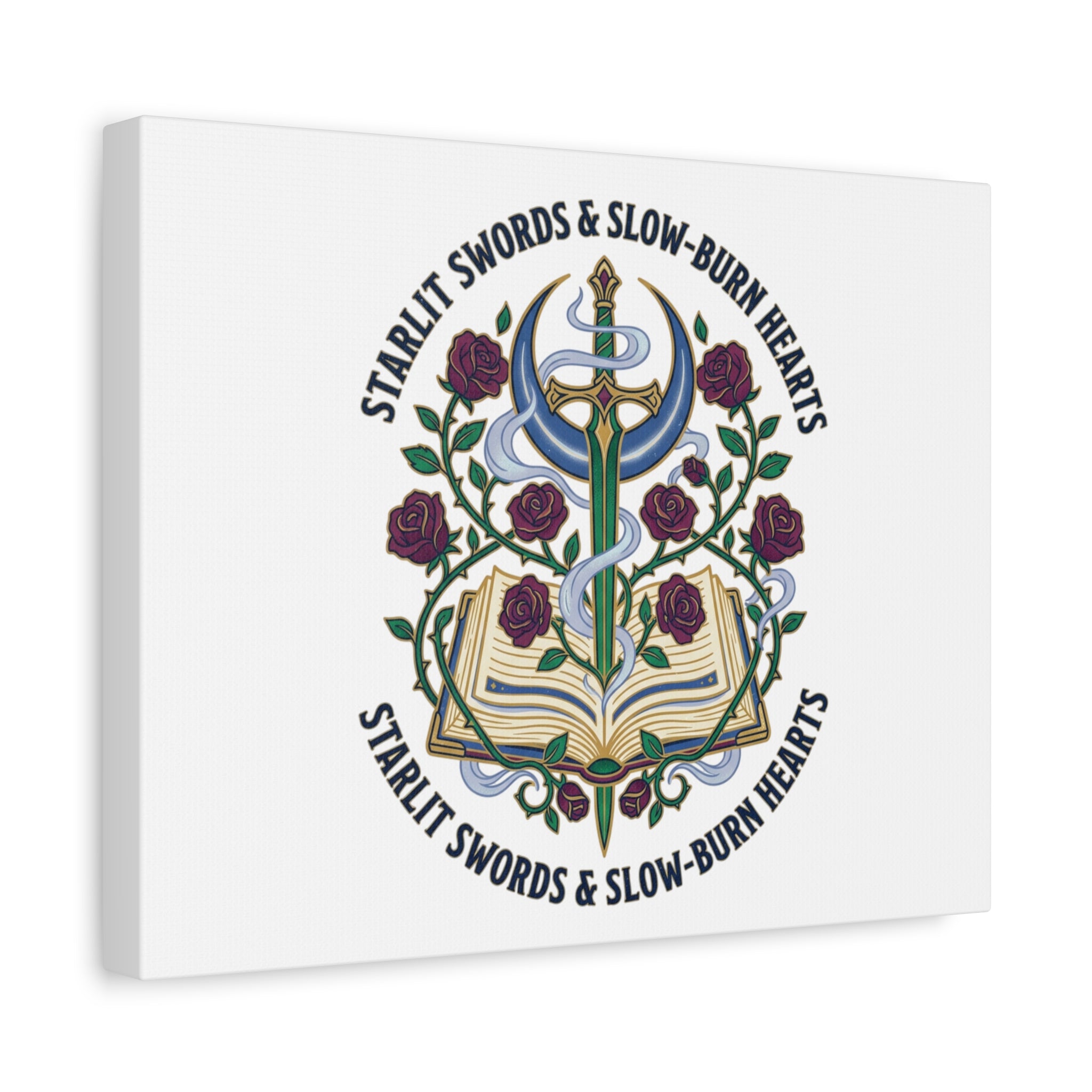 Starlit Swords & Slow‑Burn Hearts Canvas | Romantasy, Book Lover Art