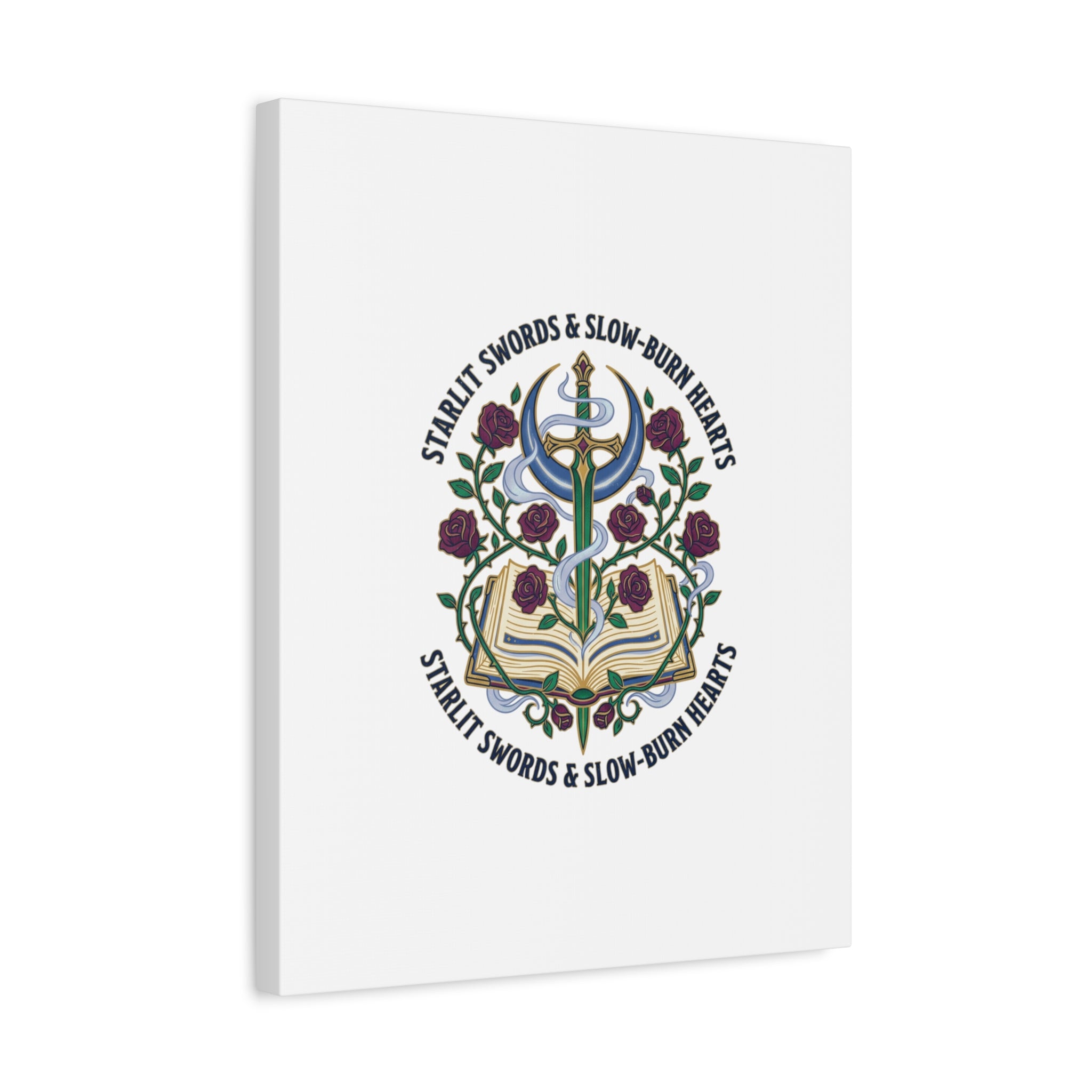 Starlit Swords & Slow‑Burn Hearts Canvas | Romantasy, Book Lover Art