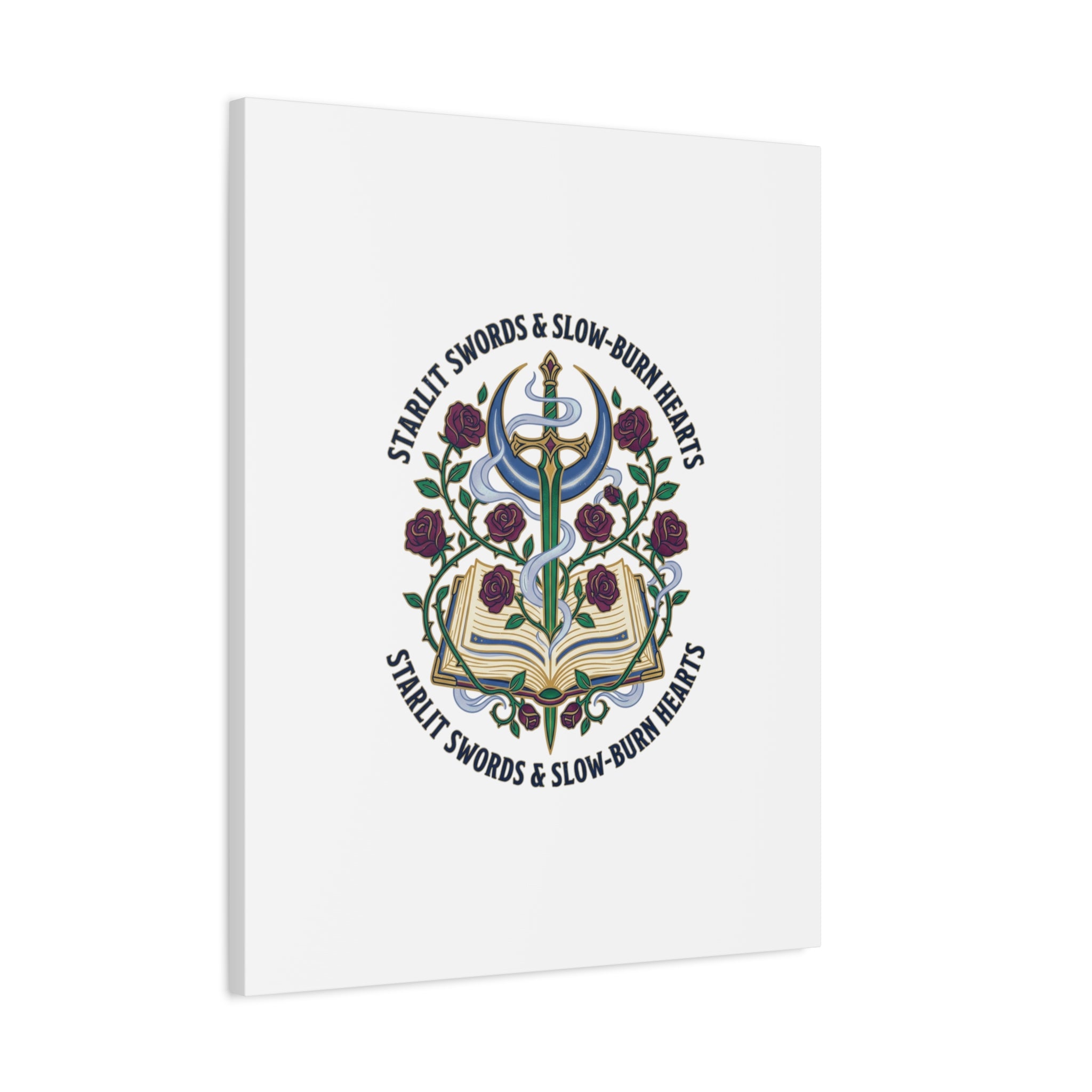 Starlit Swords & Slow‑Burn Hearts Canvas | Romantasy, Book Lover Art