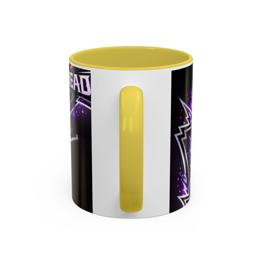 Bald Headed Gamer Purple Lightning Coffee Mug (11oz/15oz)