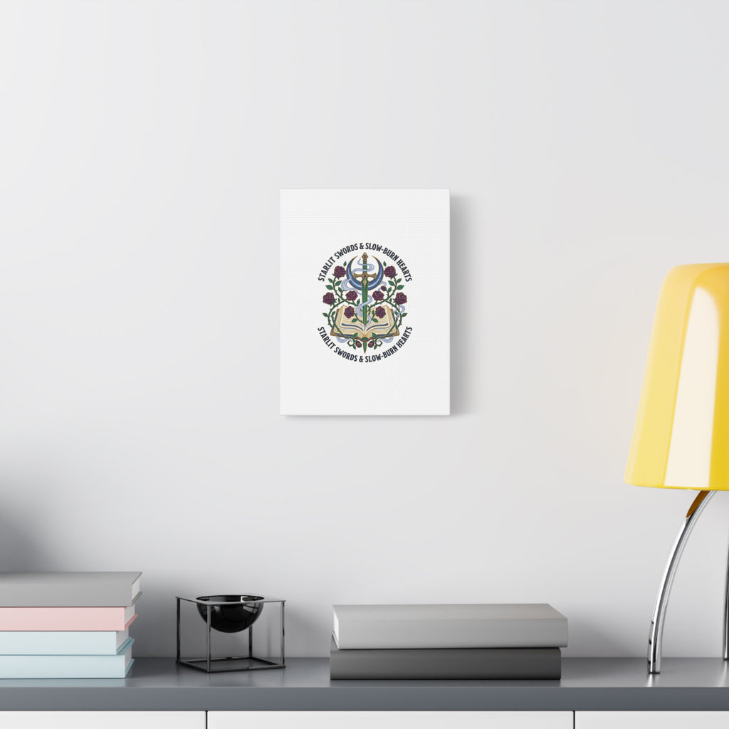 Starlit Swords & Slow‑Burn Hearts Canvas | Romantasy, Book Lover Art
