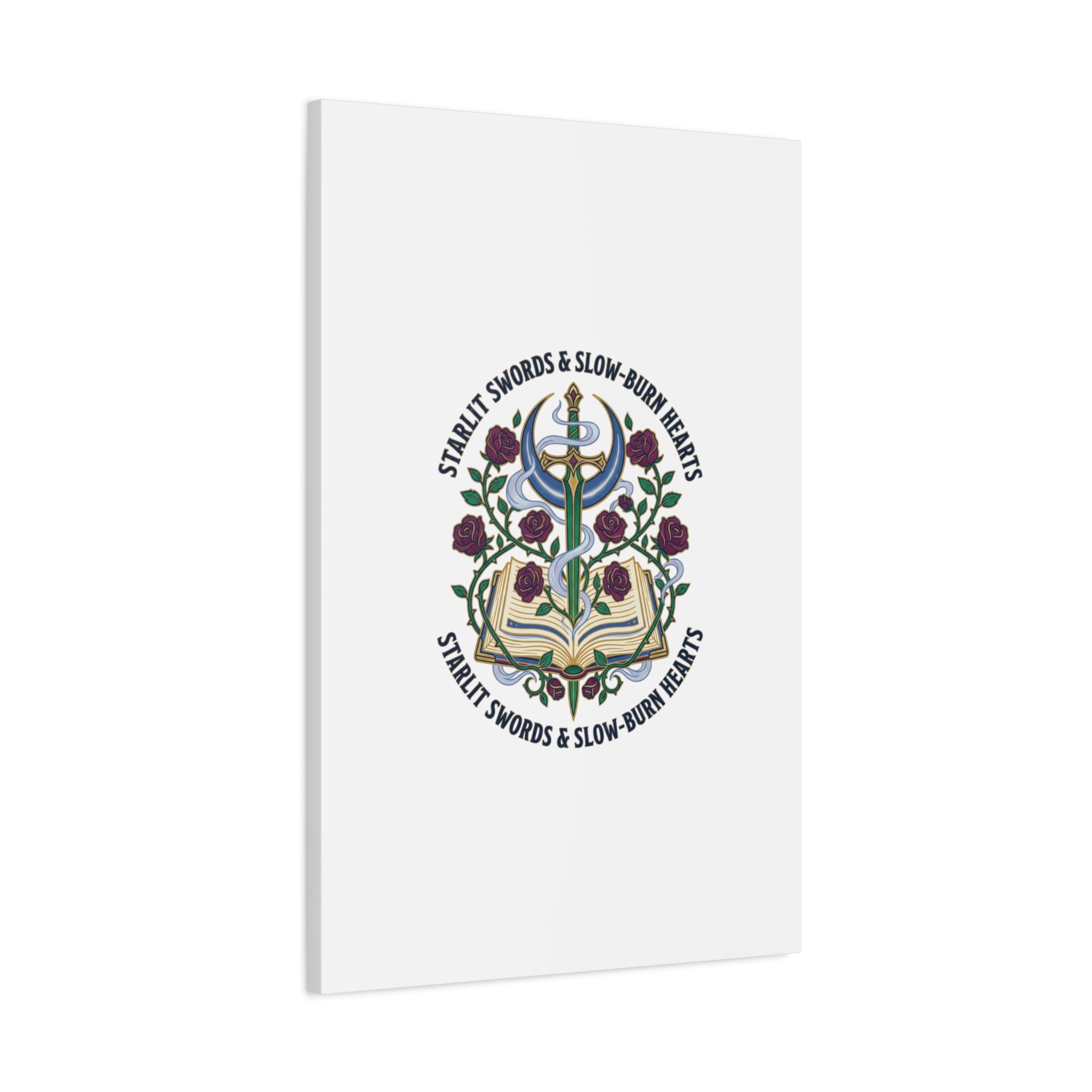 Starlit Swords & Slow‑Burn Hearts Canvas | Romantasy, Book Lover Art