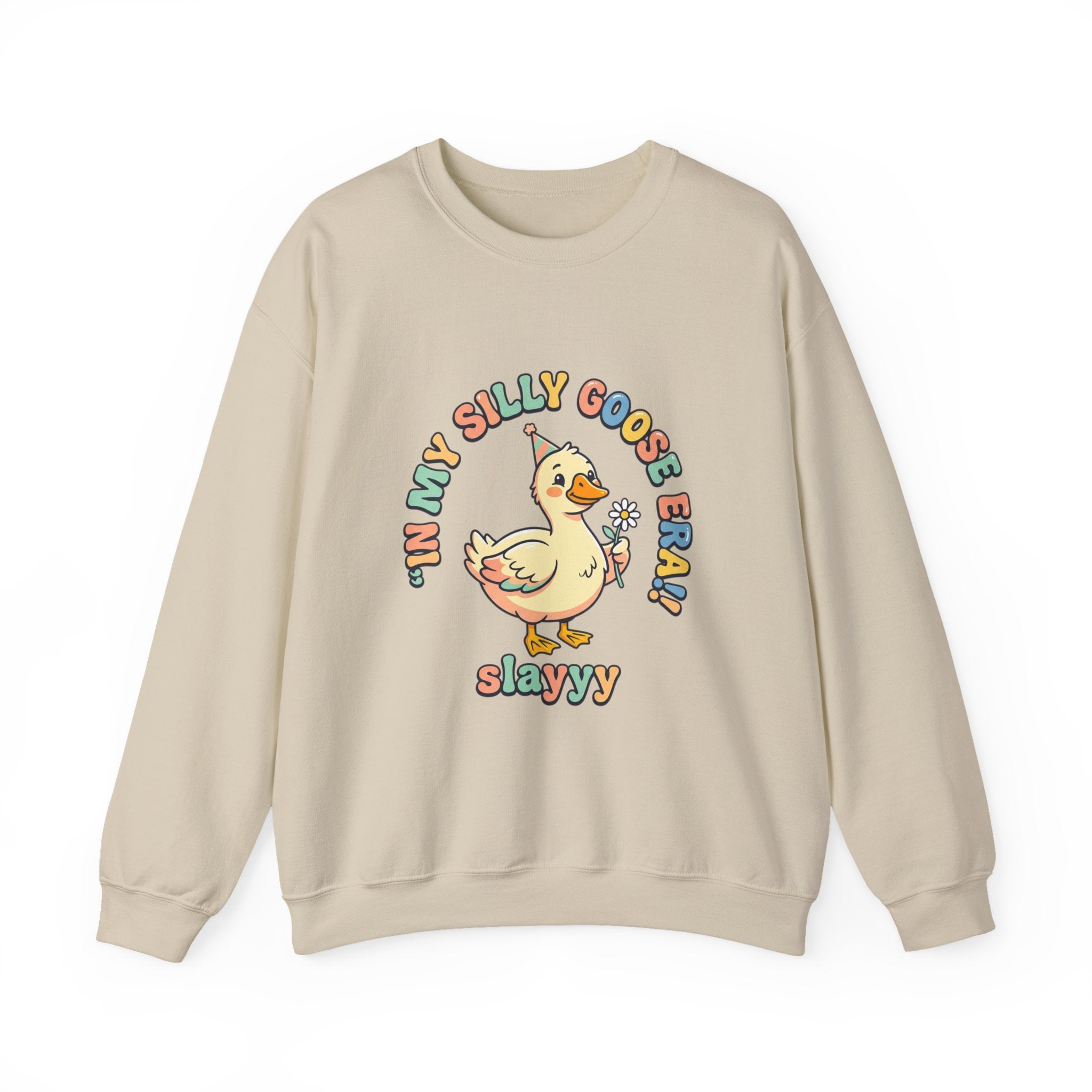 silly goose, vintage duckling crewneck Sweatshirt | wholesome meme, cute animal pun