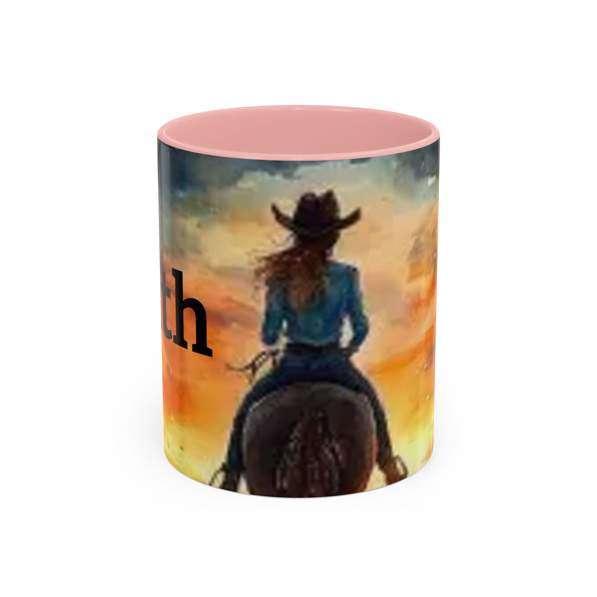 Cowgirl Sunset Coffee Mug — Horseback Rider Accent Mug (11/15 oz)