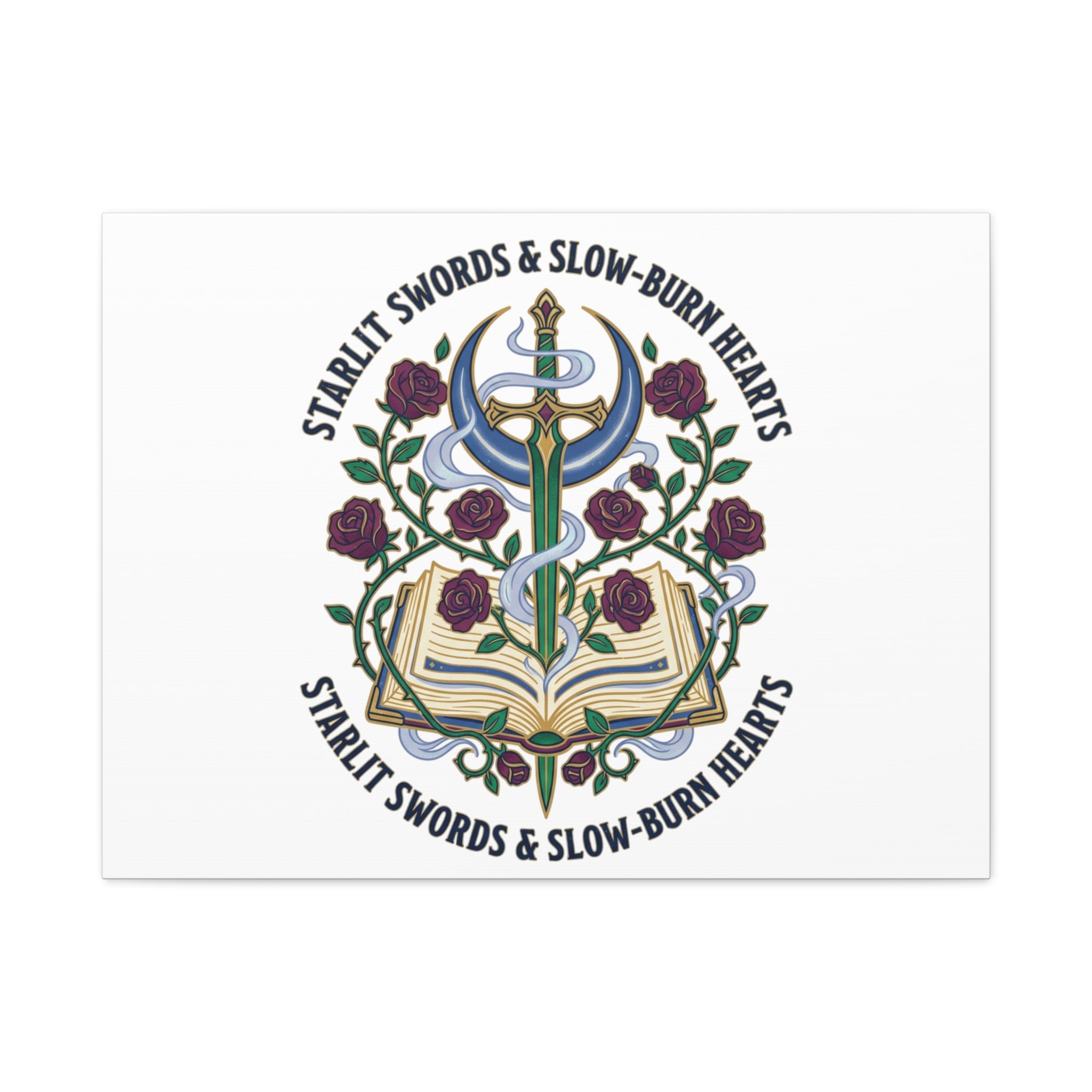 Starlit Swords & Slow‑Burn Hearts Canvas | Romantasy, Book Lover Art