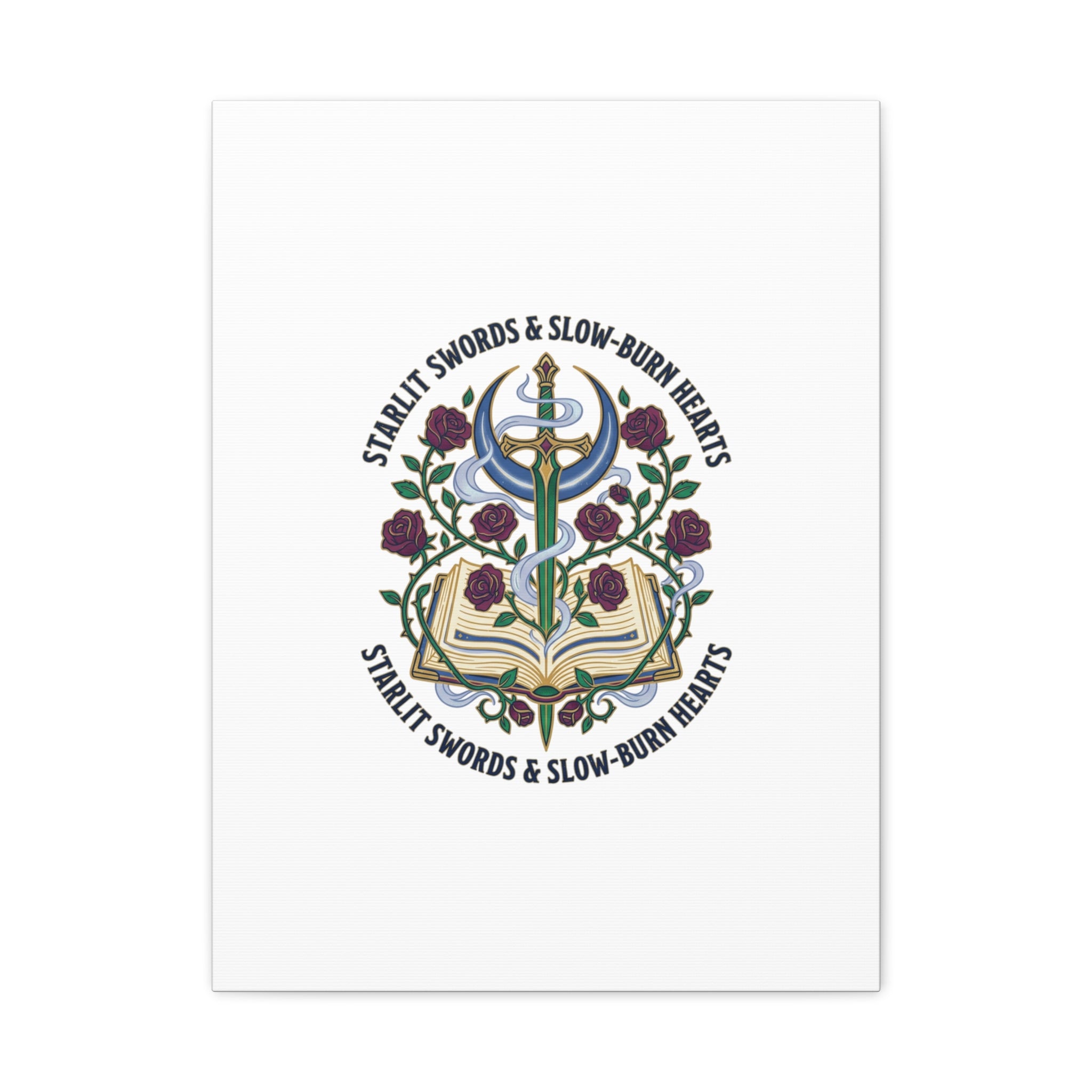Starlit Swords & Slow‑Burn Hearts Canvas | Romantasy, Book Lover Art