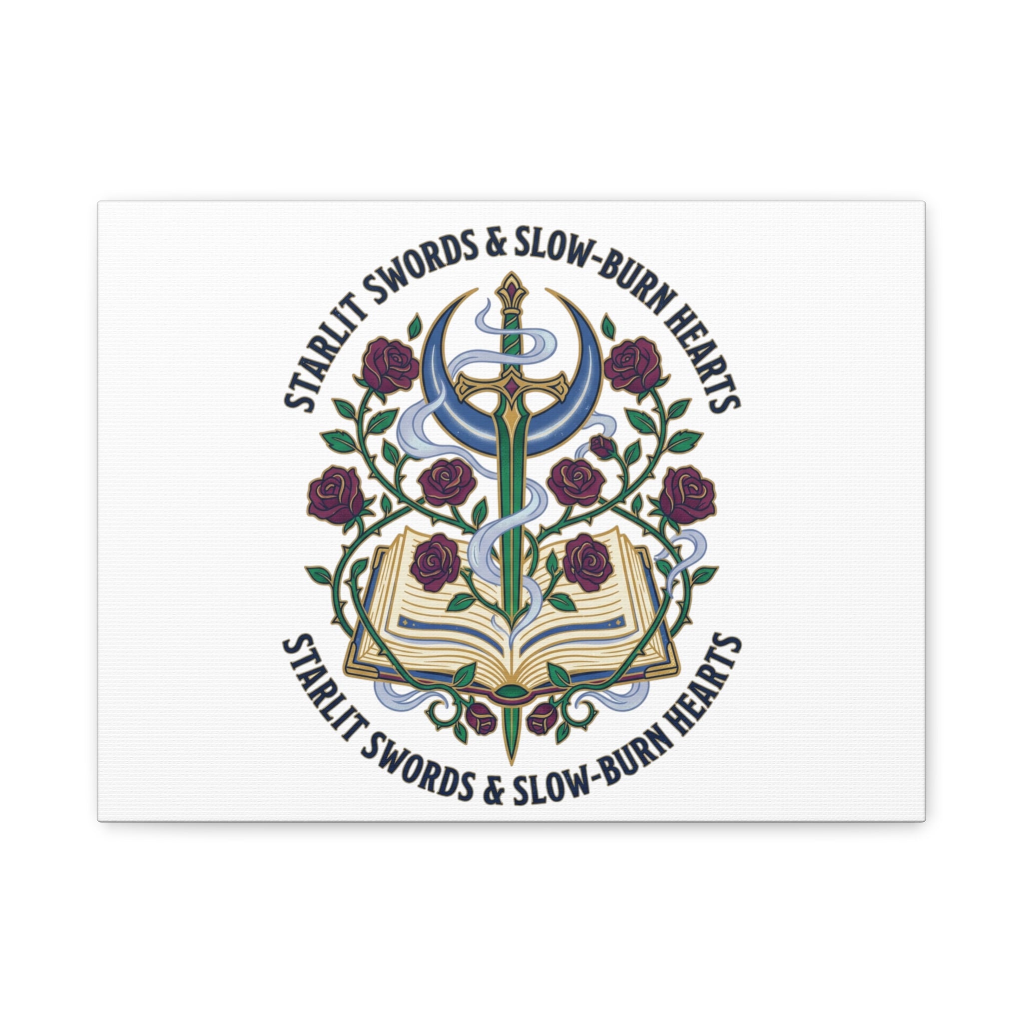 Starlit Swords & Slow‑Burn Hearts Canvas | Romantasy, Book Lover Art