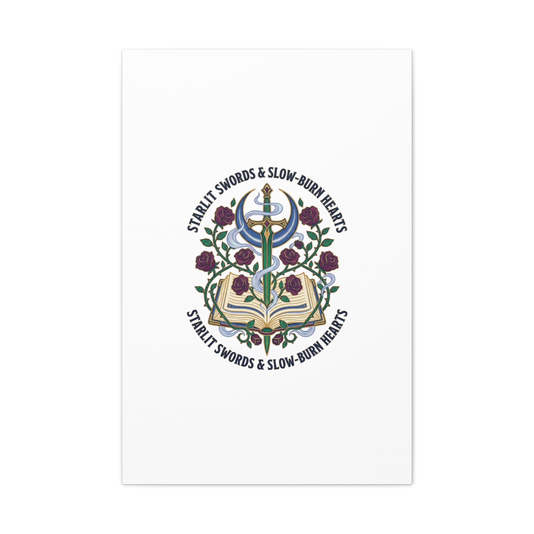 Starlit Swords & Slow‑Burn Hearts Canvas | Romantasy, Book Lover Art