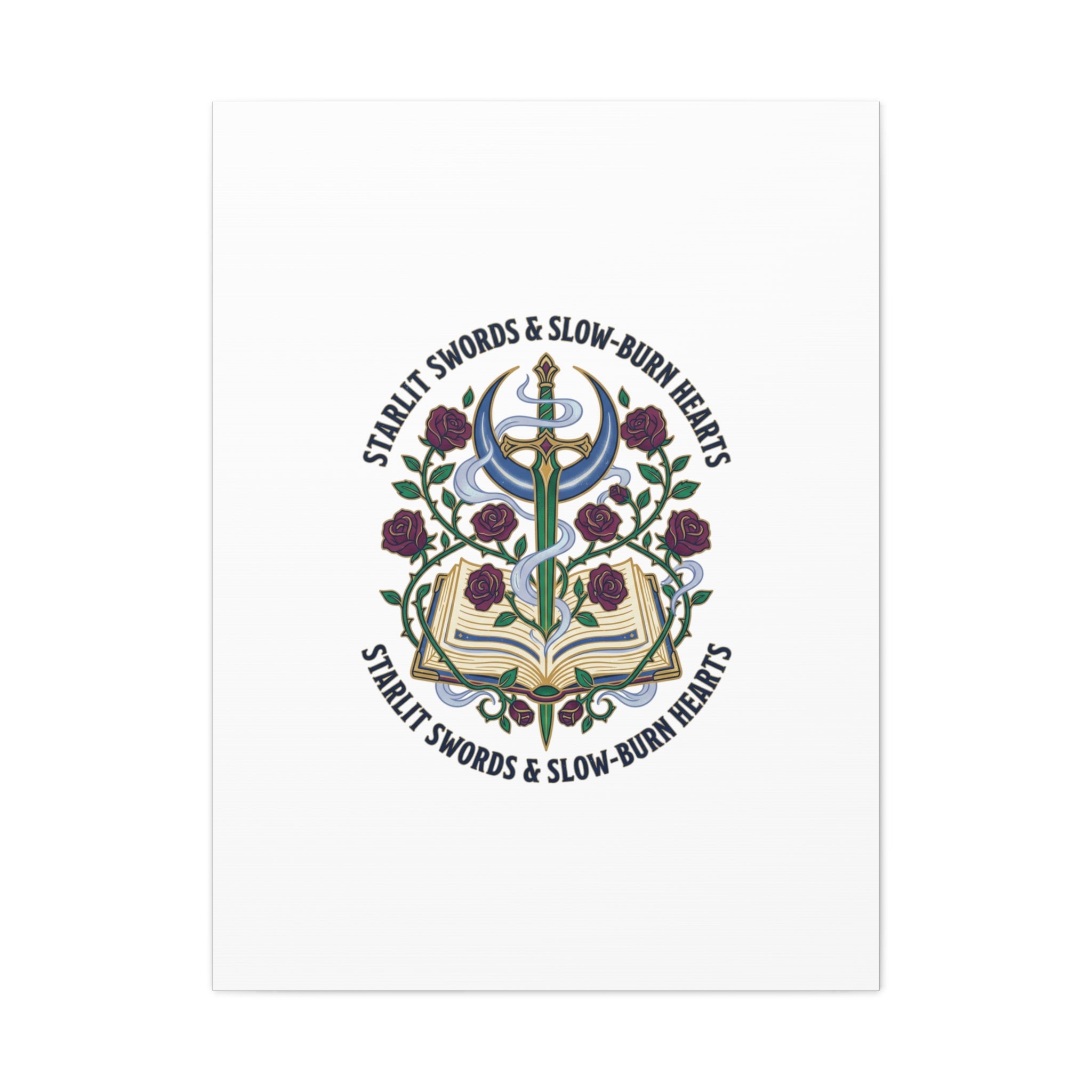 Starlit Swords & Slow‑Burn Hearts Canvas | Romantasy, Book Lover Art