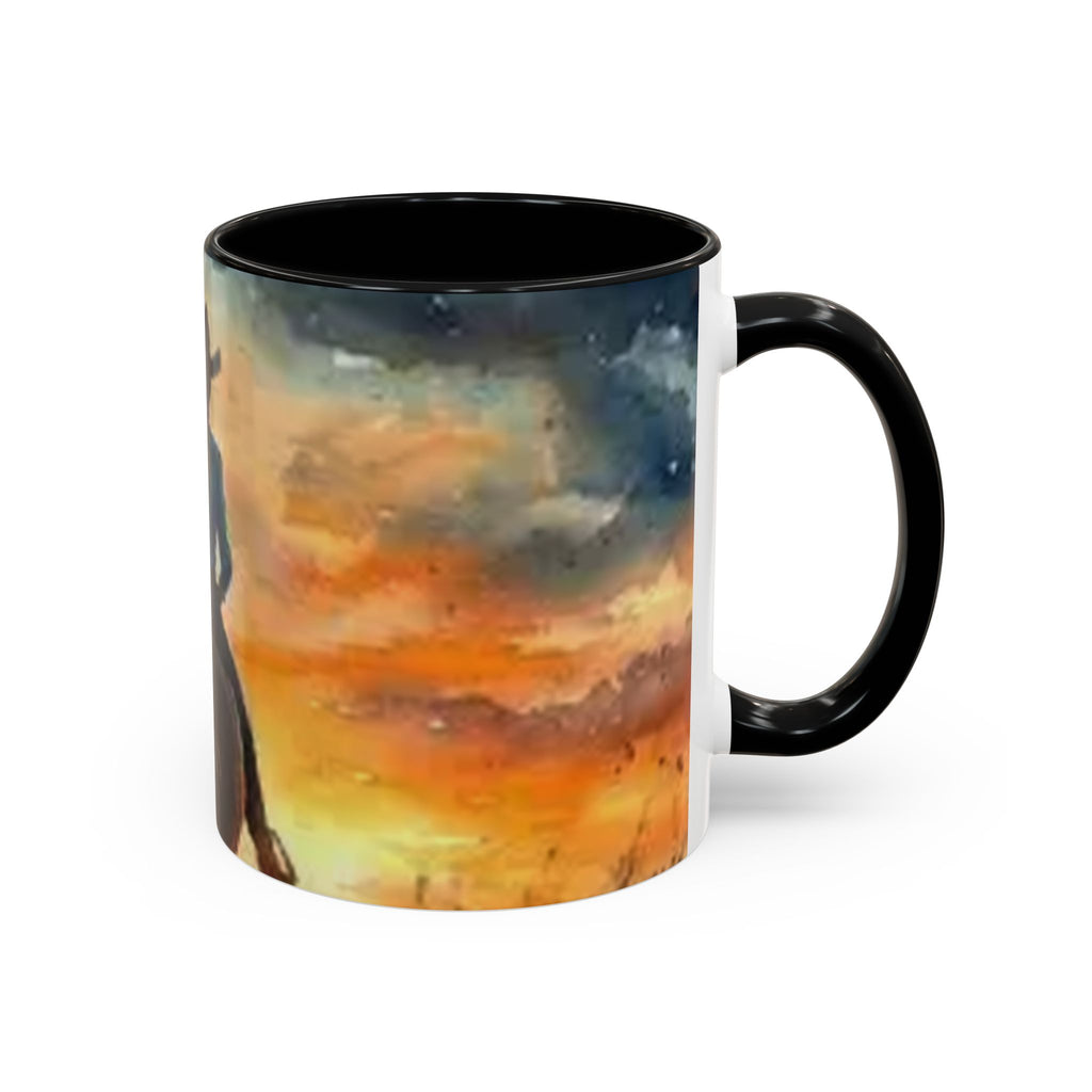 Cowgirl Sunset Coffee Mug — Horseback Rider Accent Mug (11/15 oz)
