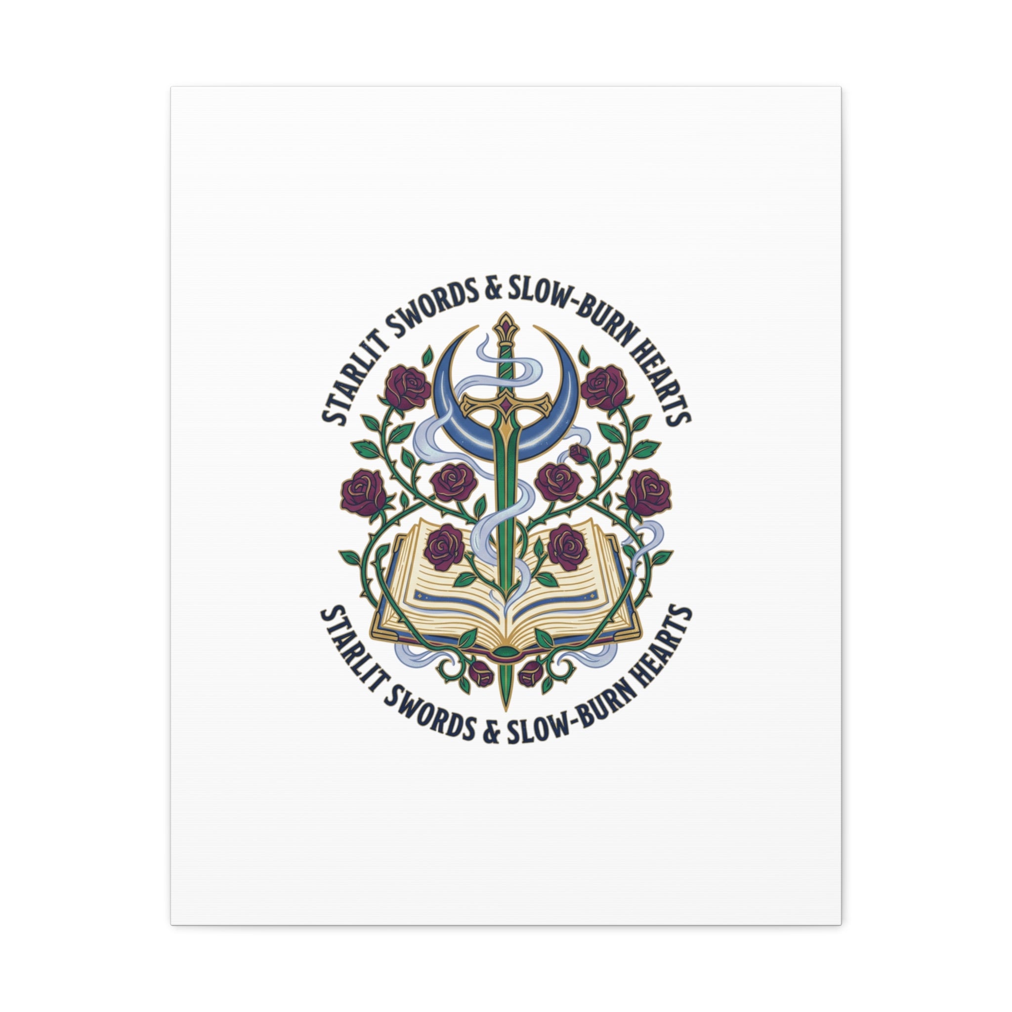 Starlit Swords & Slow‑Burn Hearts Canvas | Romantasy, Book Lover Art