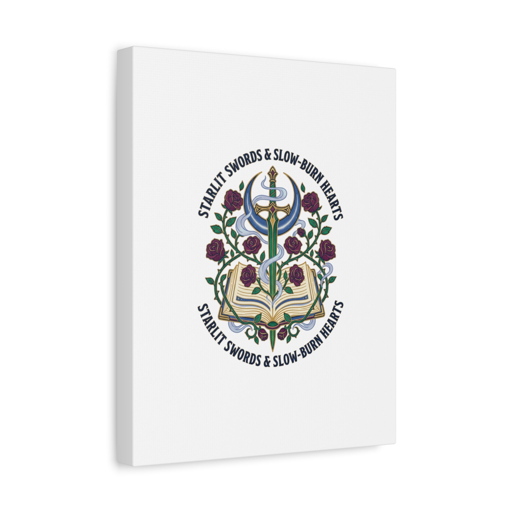 Starlit Swords & Slow‑Burn Hearts Canvas | Romantasy, Book Lover Art