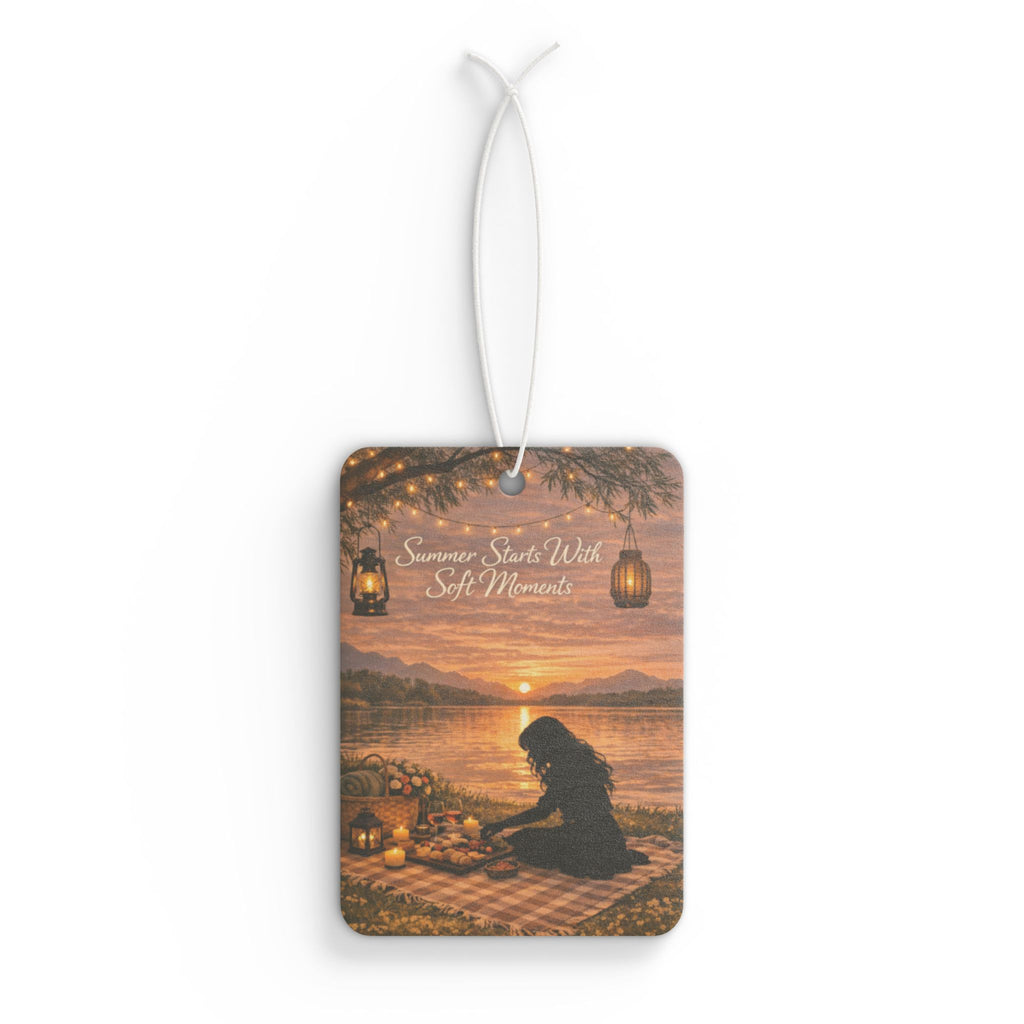 Car Air Freshener — Sunset Picnic Silhouette (Summer Sparks Wild Sweet Moments)
