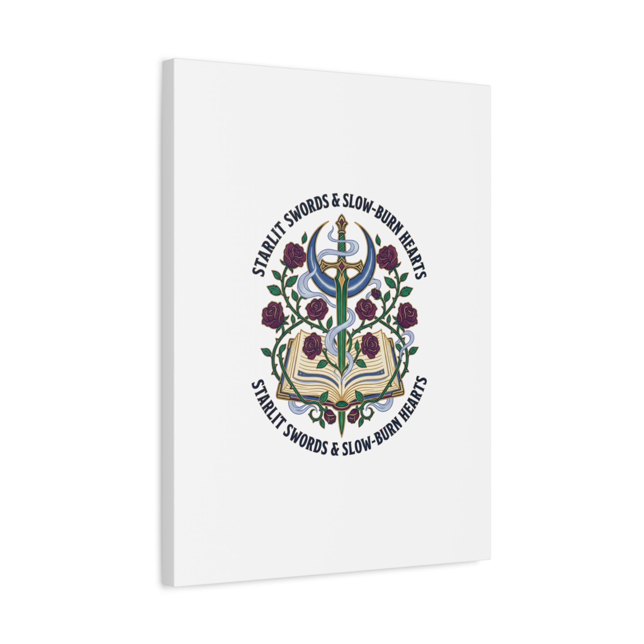Starlit Swords & Slow‑Burn Hearts Canvas | Romantasy, Book Lover Art