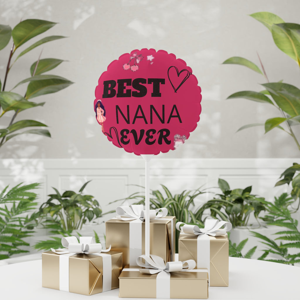 Best Nana Ever Balloon – 11" Round/Heart-Shaped "Love You" Foil Balloon