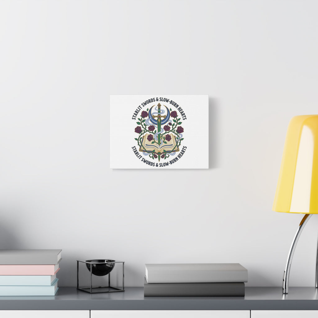 Starlit Swords & Slow‑Burn Hearts Canvas | Romantasy, Book Lover Art