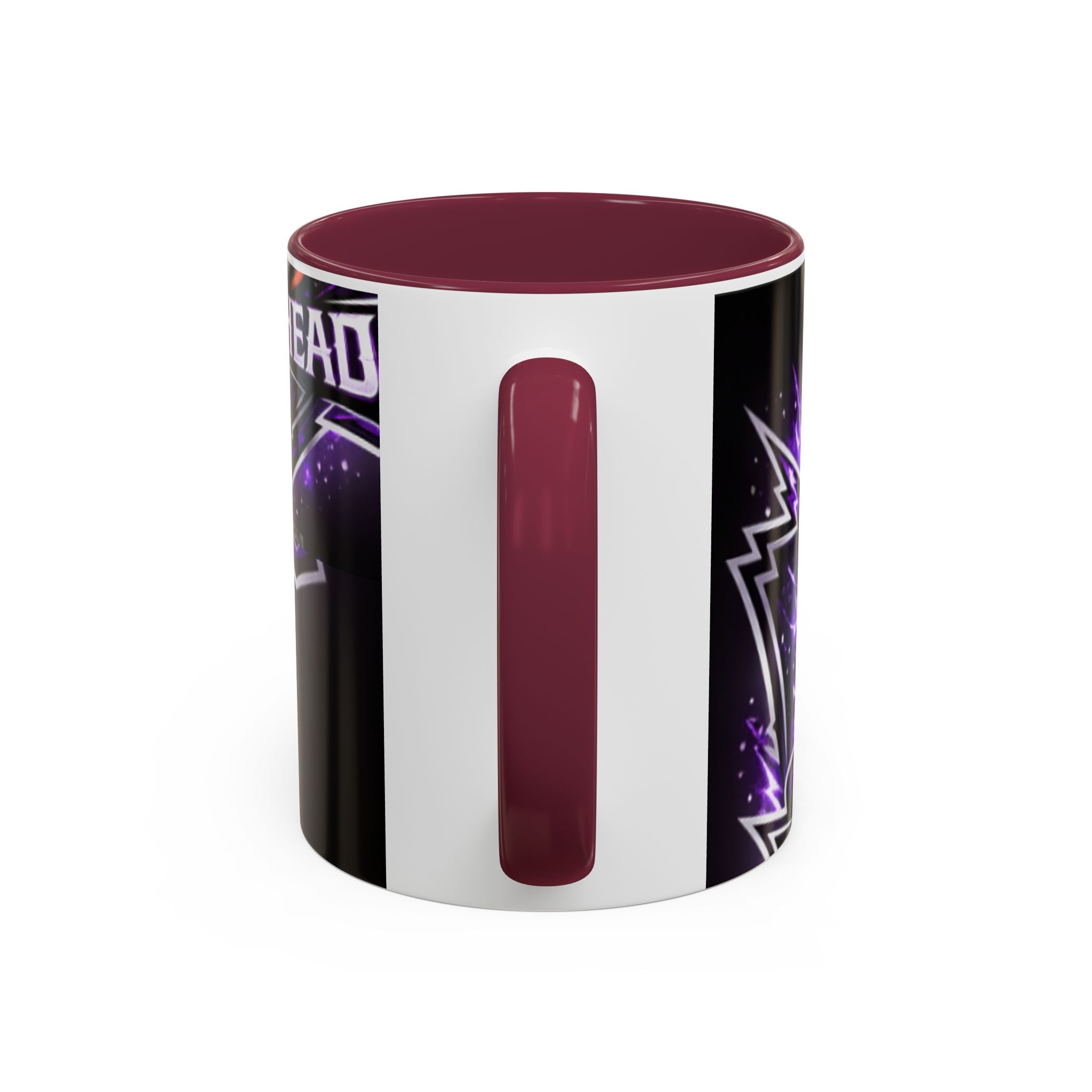 Bald Headed Gamer Purple Lightning Coffee Mug (11oz/15oz)