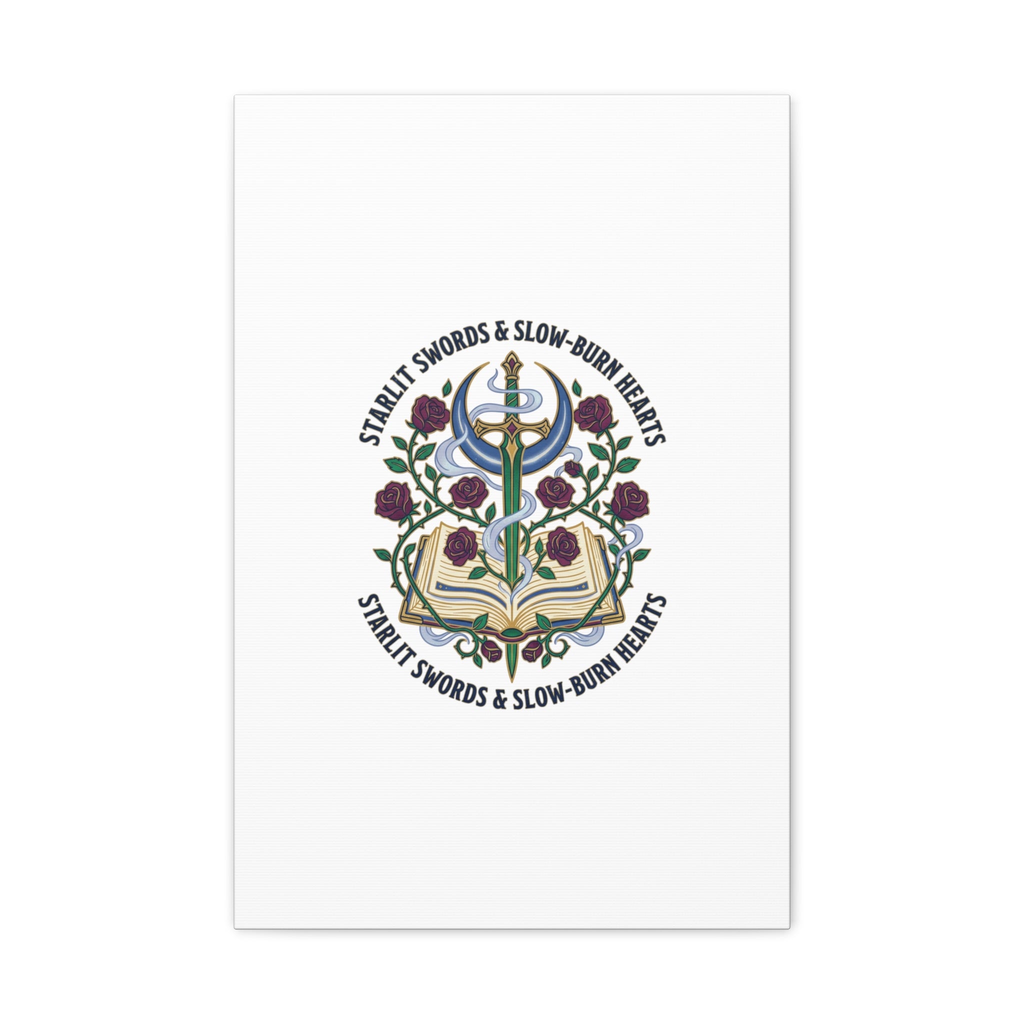Starlit Swords & Slow‑Burn Hearts Canvas | Romantasy, Book Lover Art