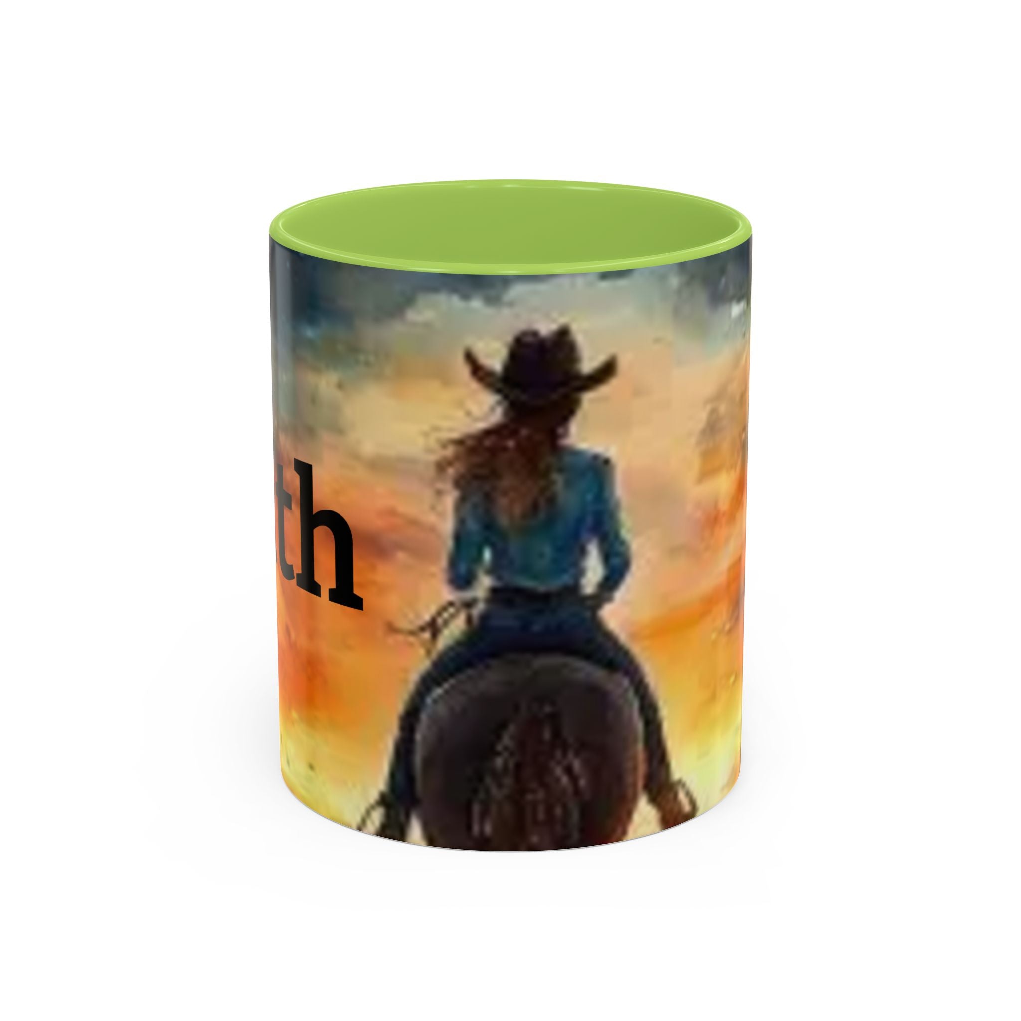 Cowgirl Sunset Coffee Mug — Horseback Rider Accent Mug (11/15 oz)