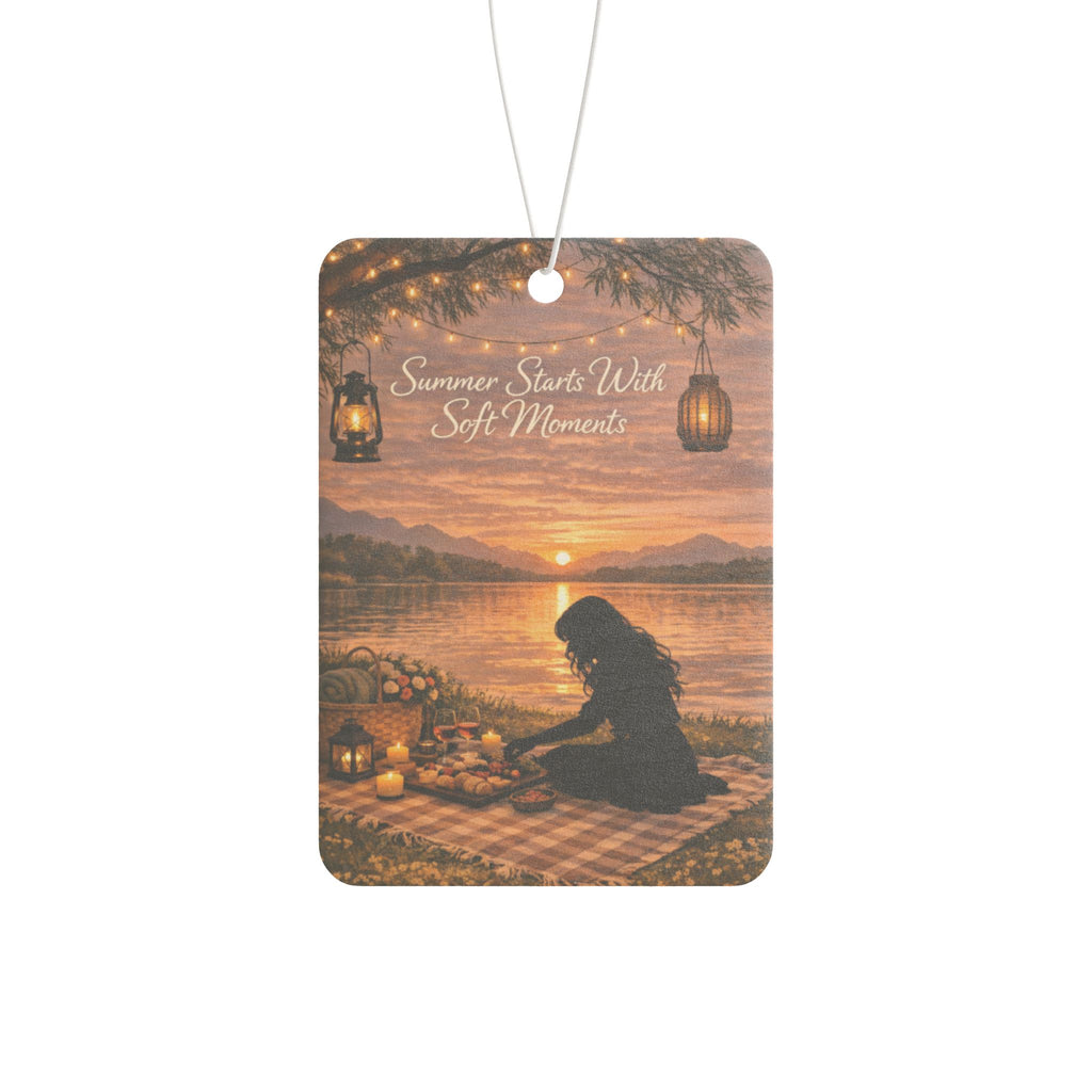 Car Air Freshener — Sunset Picnic Silhouette (Summer Sparks Wild Sweet Moments)