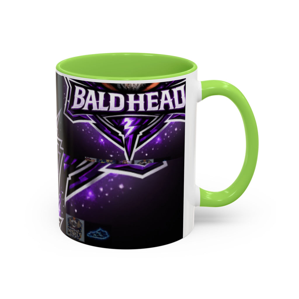 Bald Headed Gamer Purple Lightning Coffee Mug (11oz/15oz)