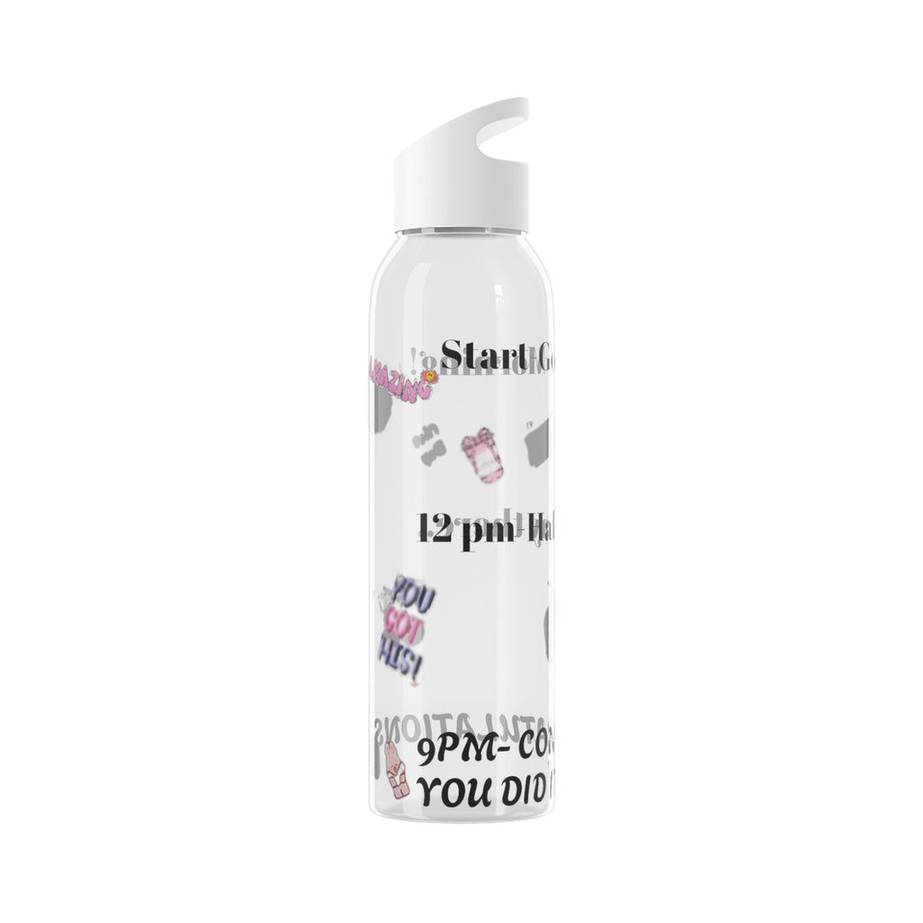 Motivational Sky Water Bottle — 'You Can Do This' Progress Time-Marker Bottle 21.9 oz