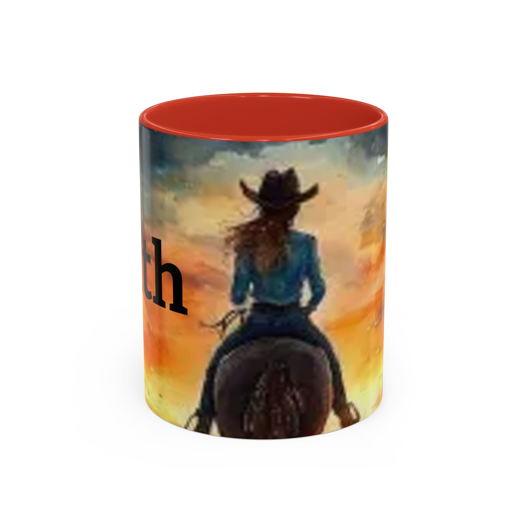 Cowgirl Sunset Coffee Mug — Horseback Rider Accent Mug (11/15 oz)