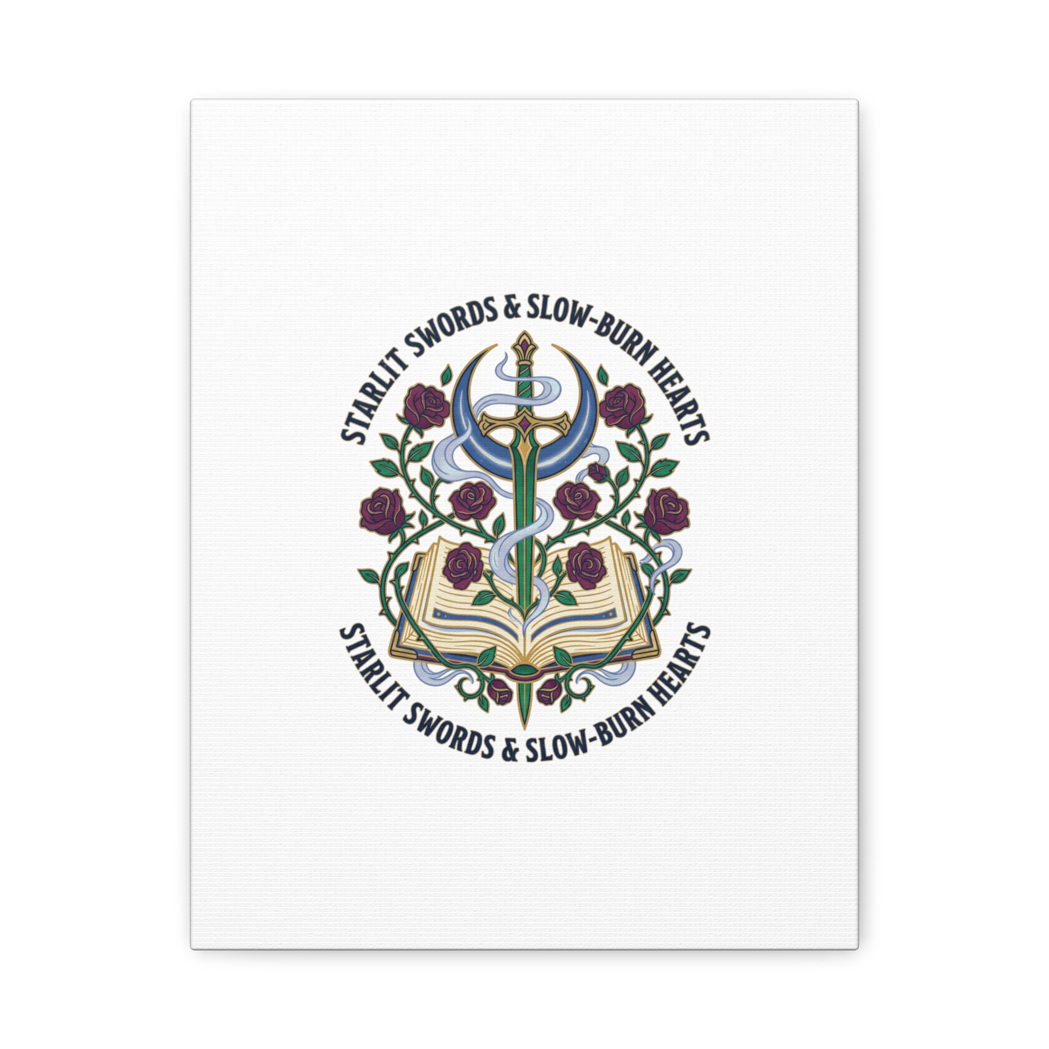 Starlit Swords & Slow‑Burn Hearts Canvas | Romantasy, Book Lover Art