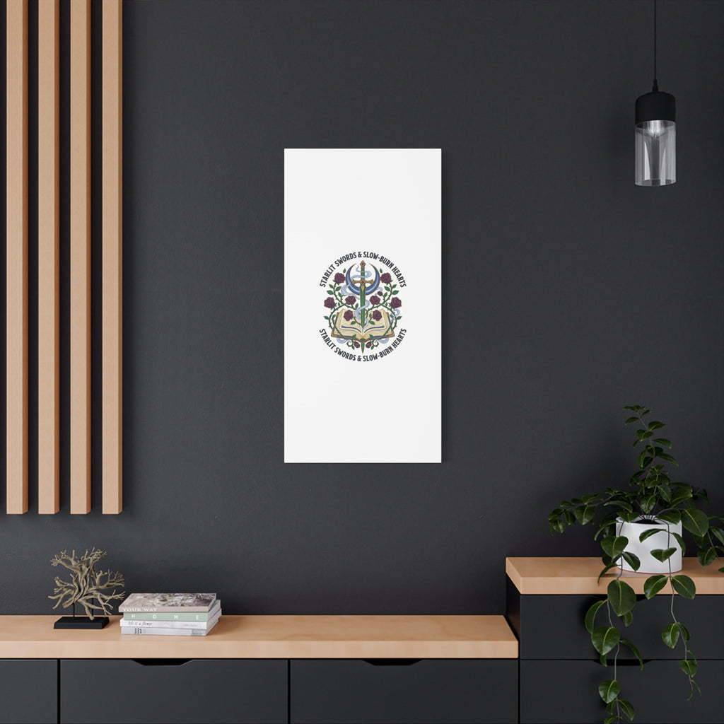 Starlit Swords & Slow‑Burn Hearts Canvas | Romantasy, Book Lover Art